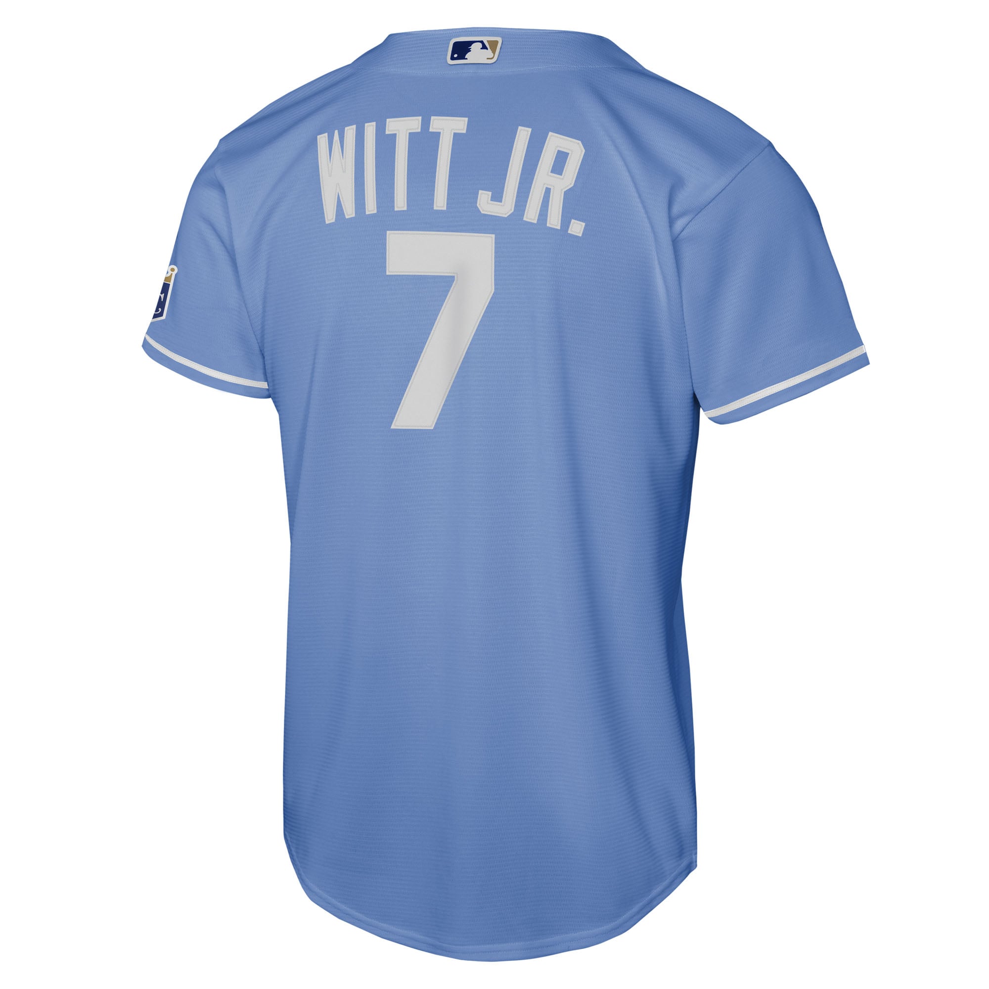 Bobby Witt Jr. Kansas City Royals Youth Alternate Stadium Jersey - Light Blue - Image 4