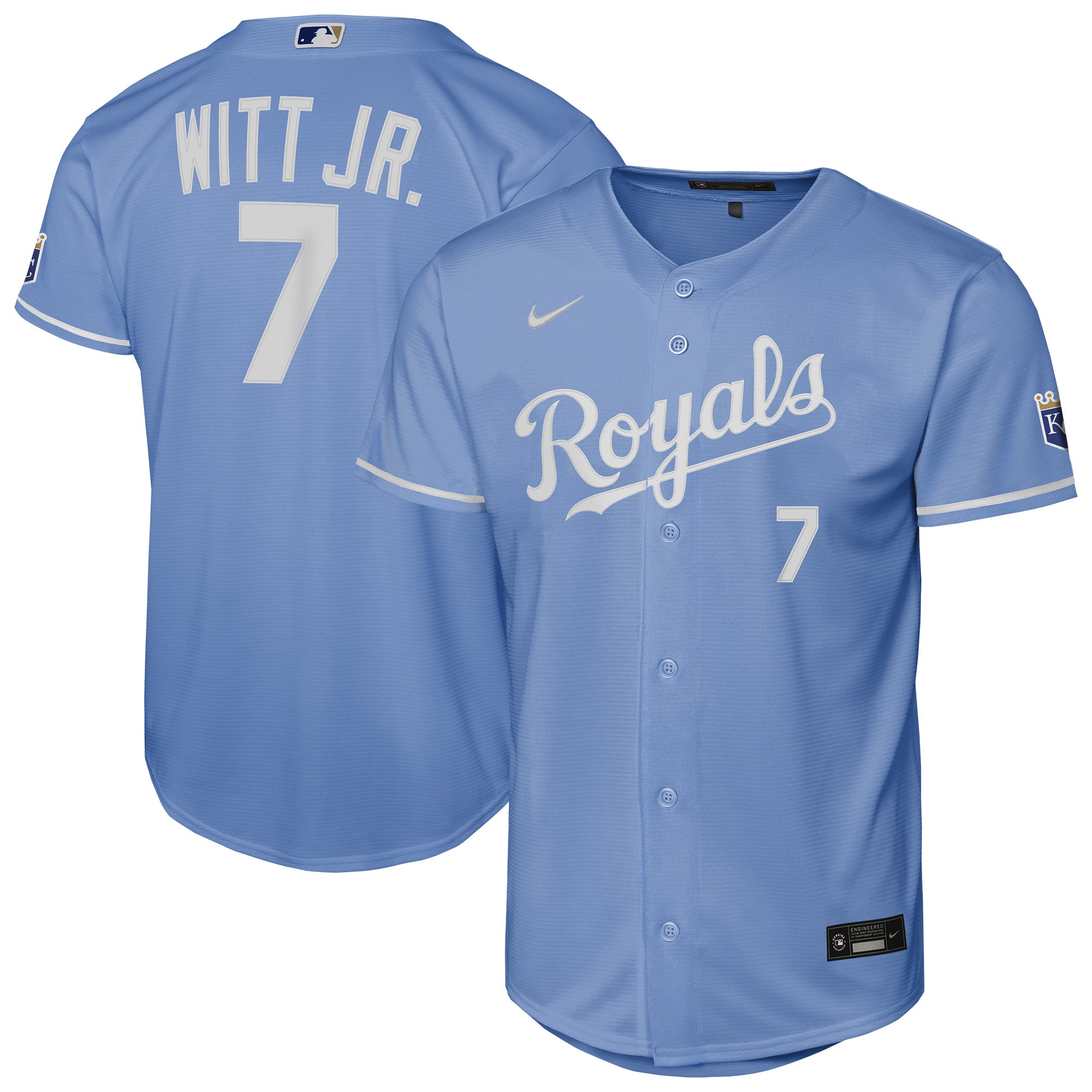 Bobby Witt Jr. Kansas City Royals Youth Alternate Stadium Jersey - Light Blue