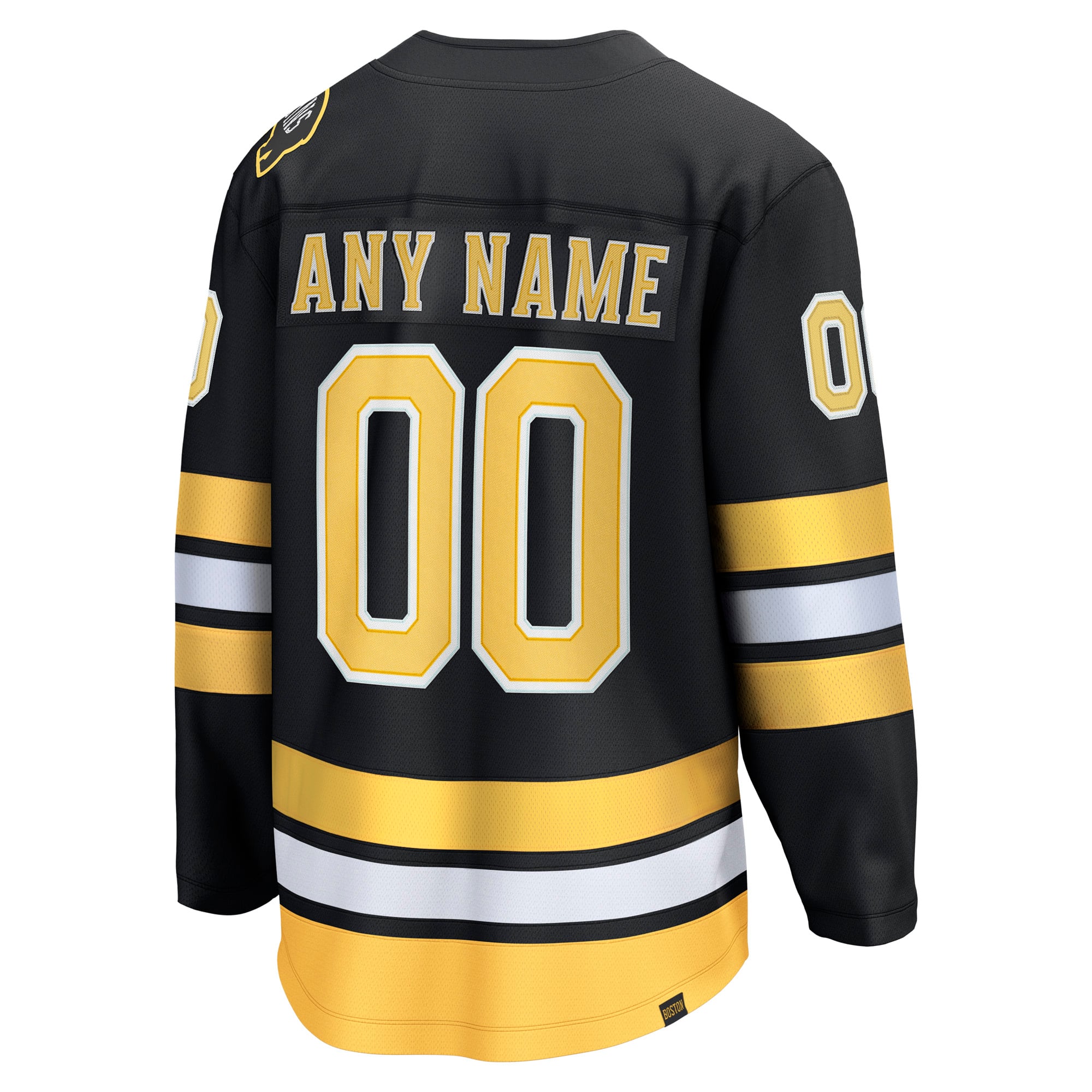 Boston Bruins Away Breakaway Custom Jersey - Black - Image 4