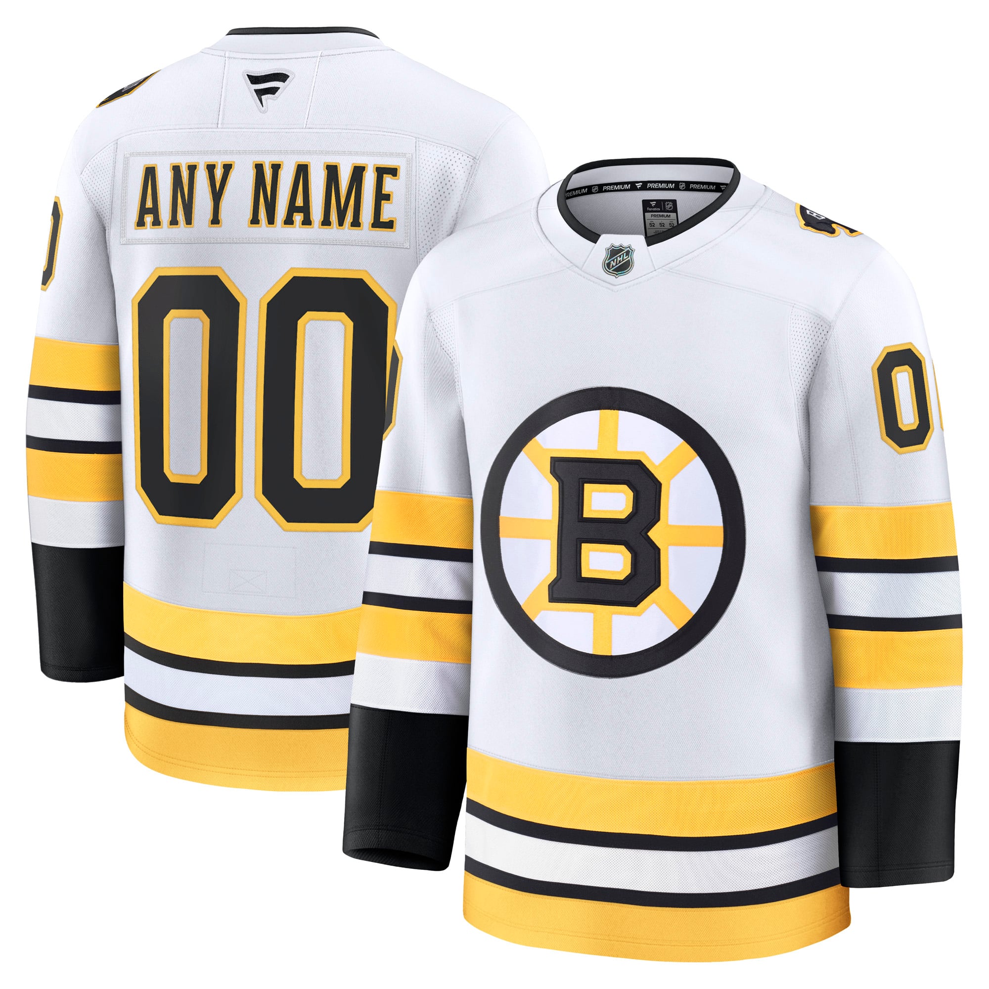 Boston Bruins Away Premium Custom Jersey - White - Image 2