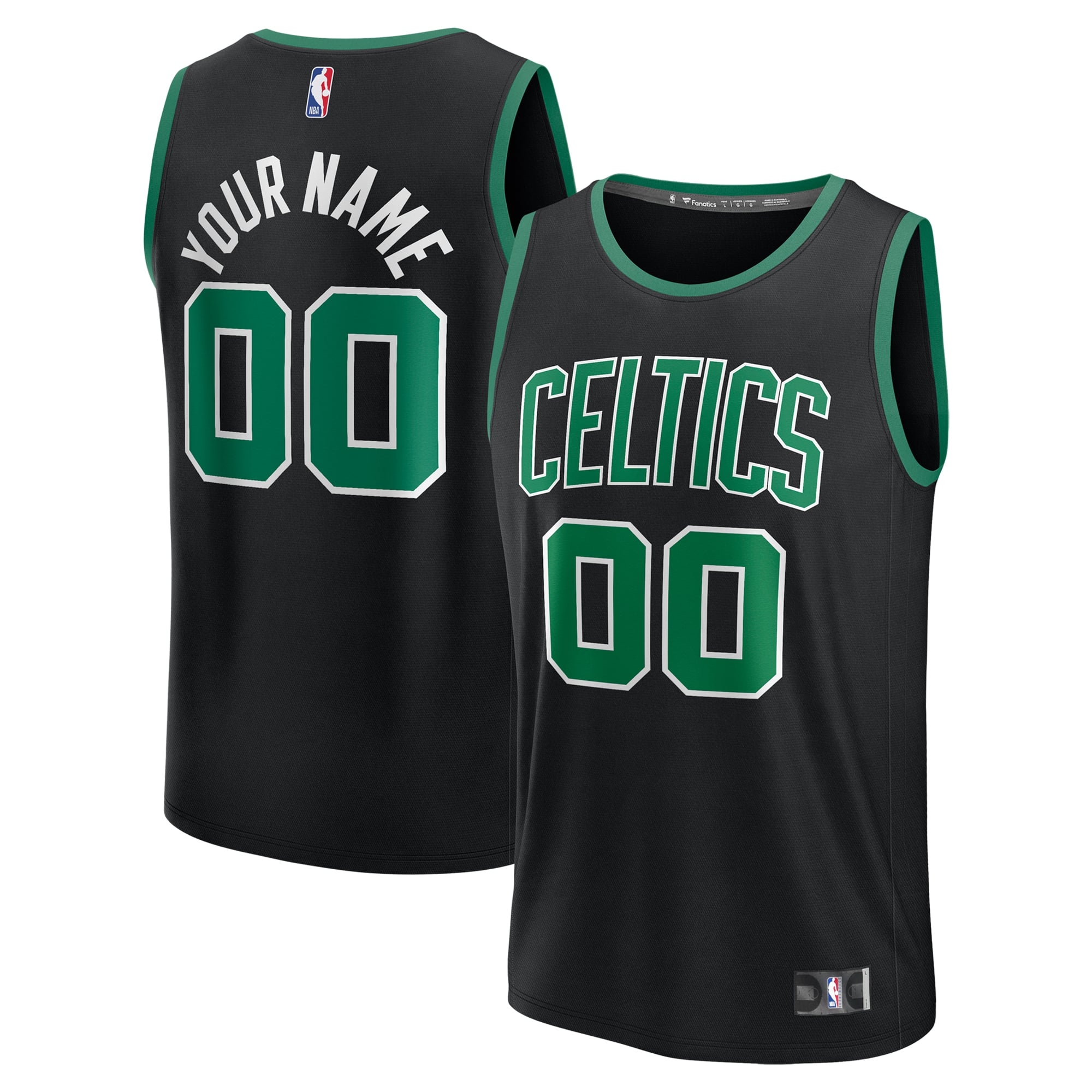 Boston Celtics Fast Break Custom Jersey - Association Edition - Black