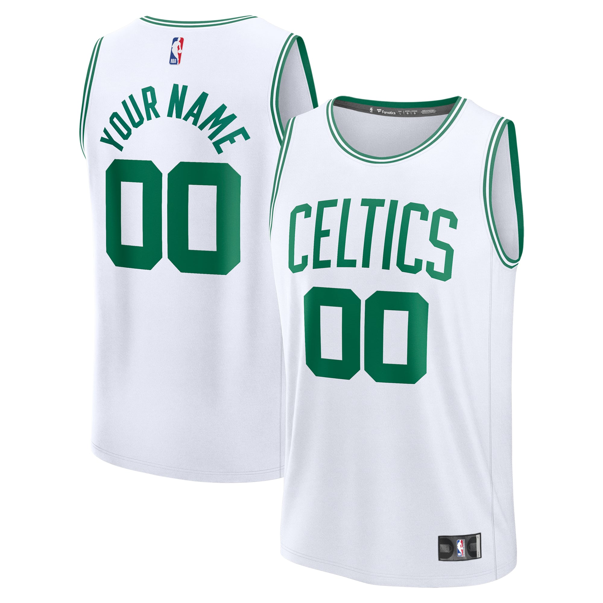 Boston Celtics Fast Break Custom Jersey - Association Edition - White - Image 2