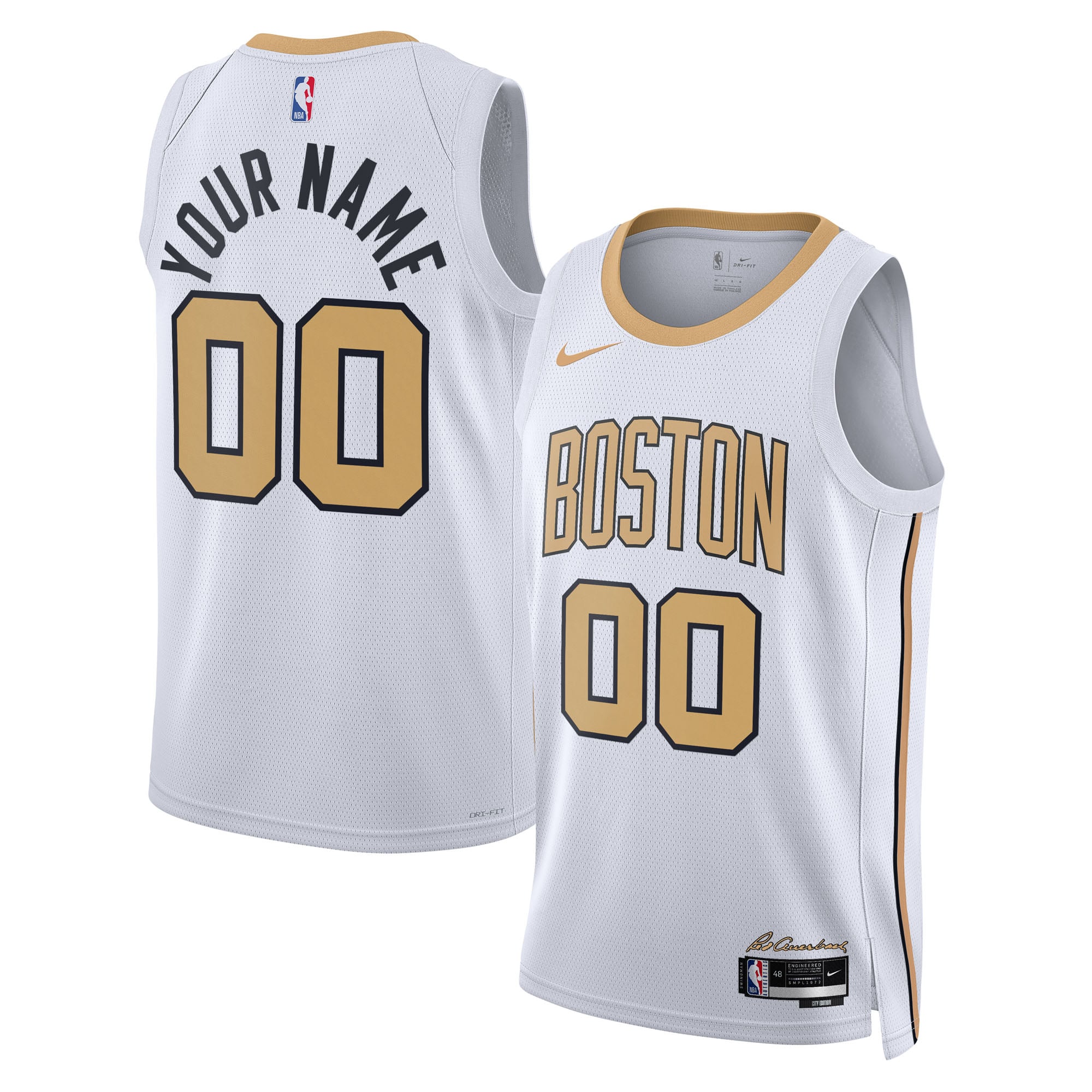 Boston Celtics Unisex 2025/26 City Edition Swingman Custom Jersey - White - Image 2
