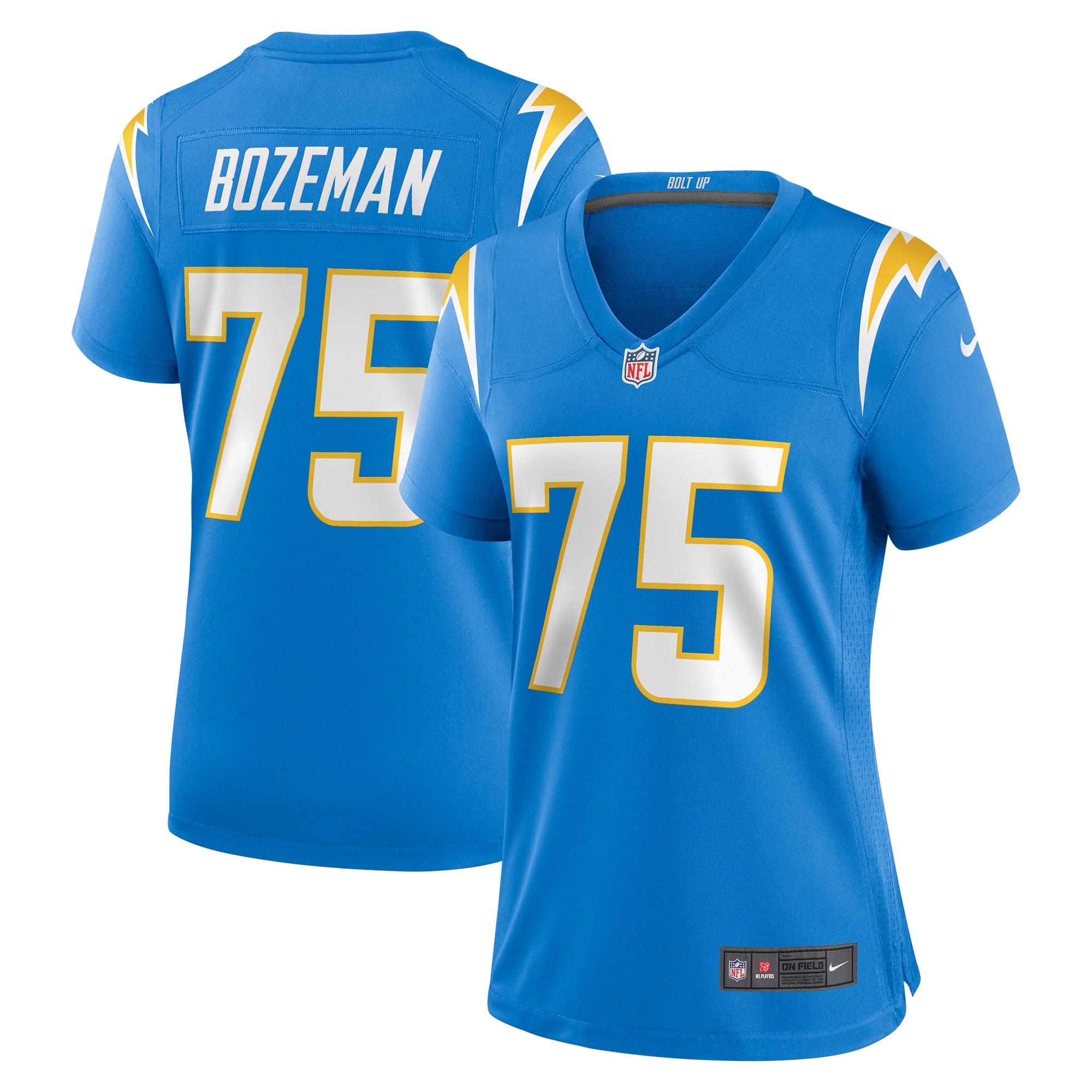 Bradley Bozeman Los Angeles Chargers Women's Game Jersey - Powder Blue - Image 2