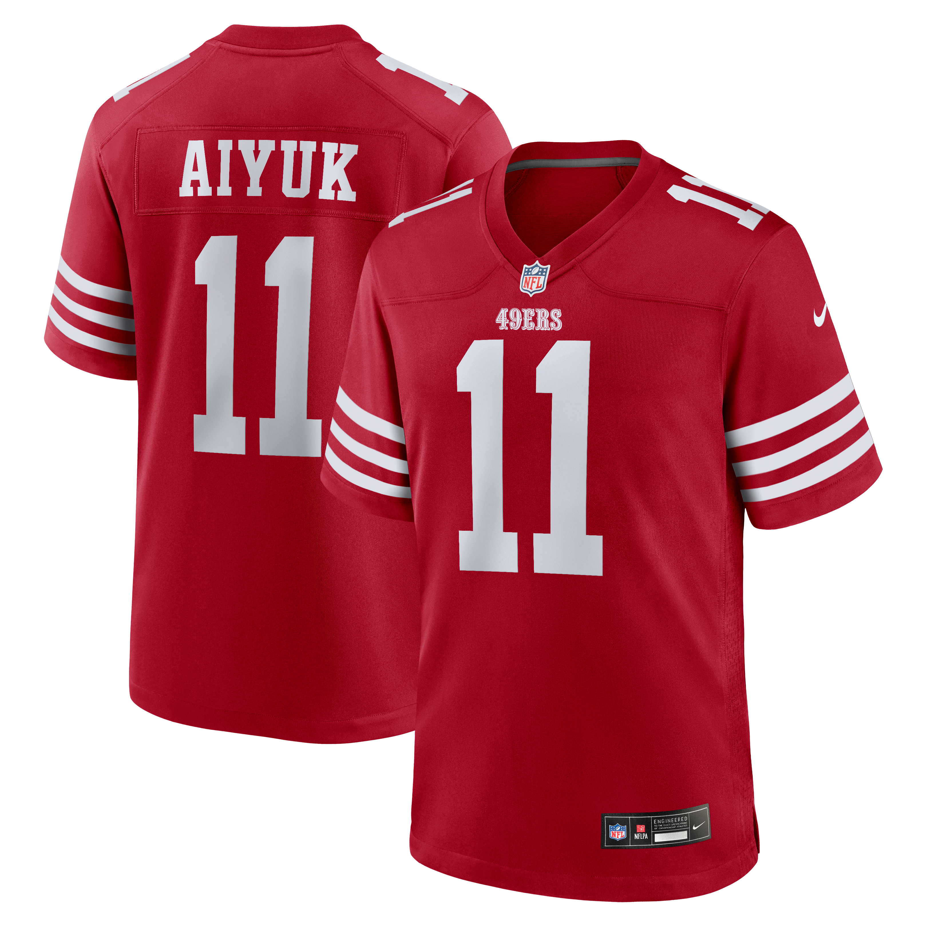 Brandon Aiyuk San Francisco 49ers Team Player Game Jersey - Scarlet - Image 2