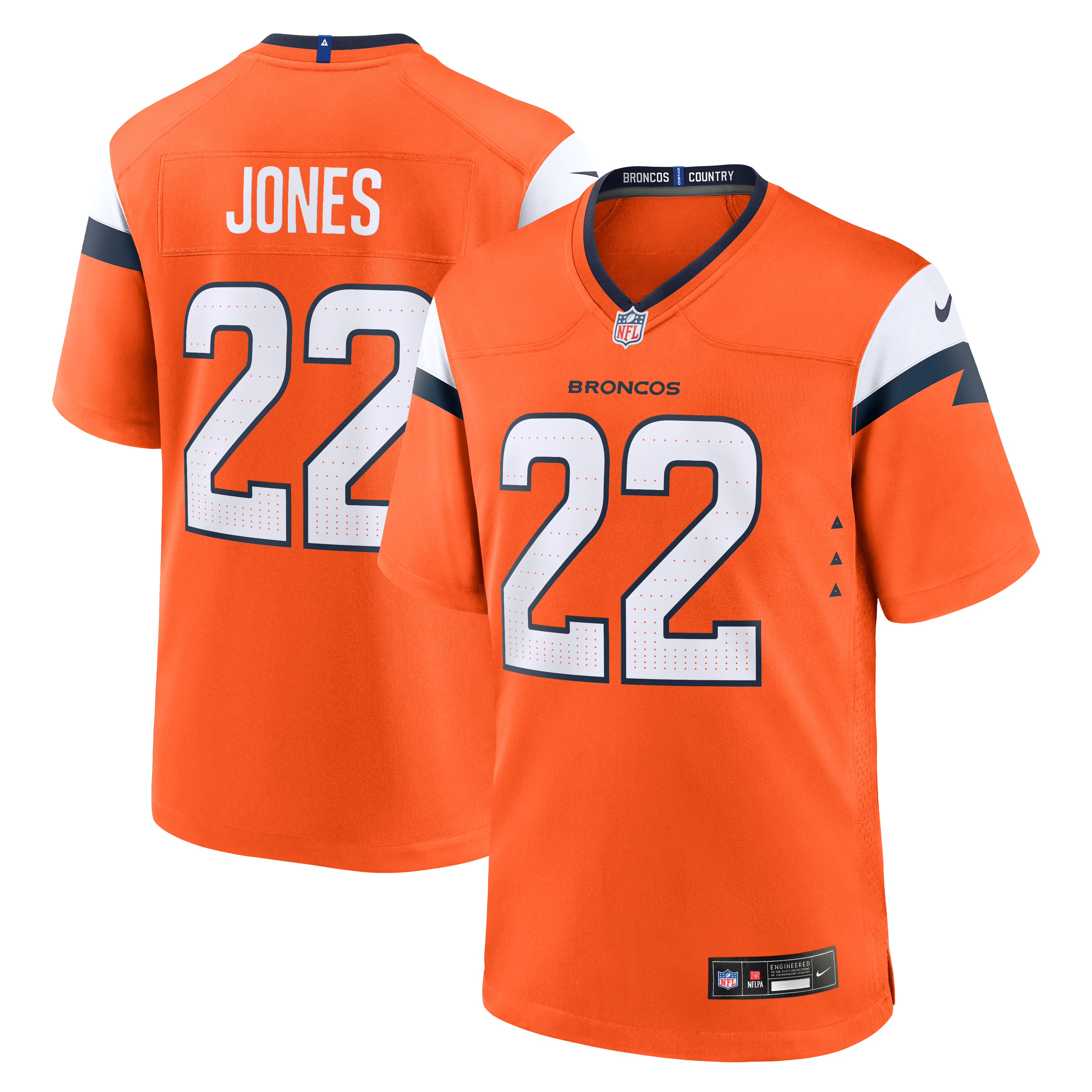 Brandon Jones Denver Broncos Team Game Jersey - Orange - Image 2
