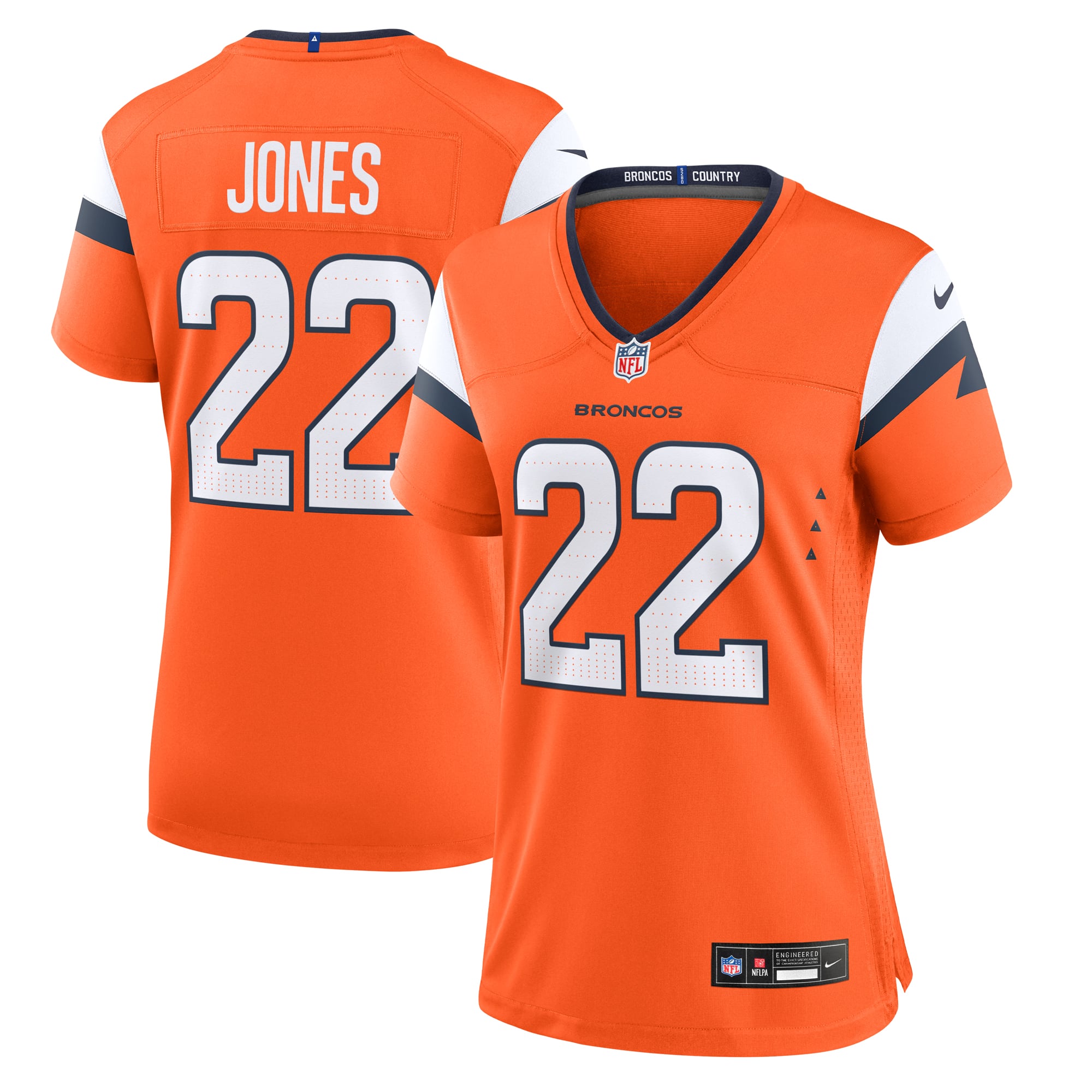 Brandon Jones Denver Broncos Women's Team Game Jersey - Orange - Image 2