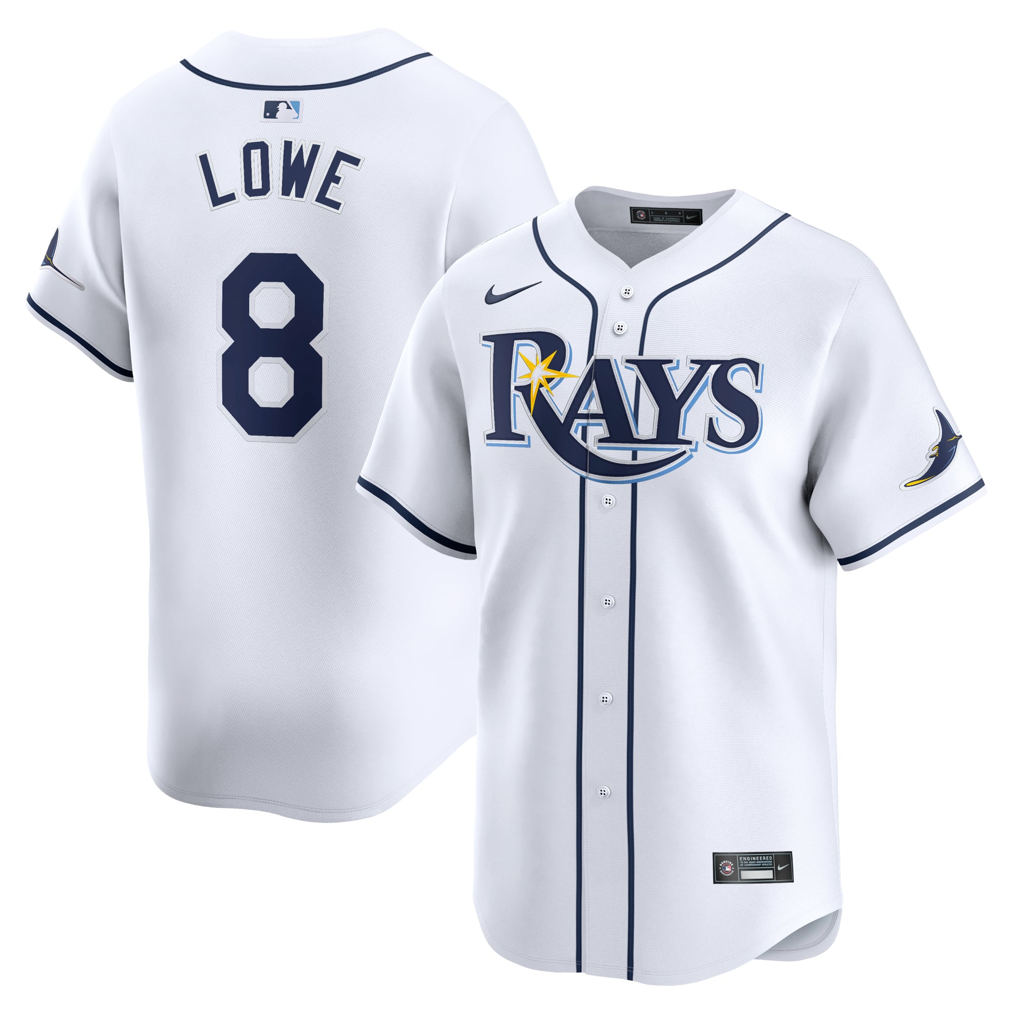 Brandon Lowe Tampa Bay Rays Home Limited Player Jersey - White - Image 2