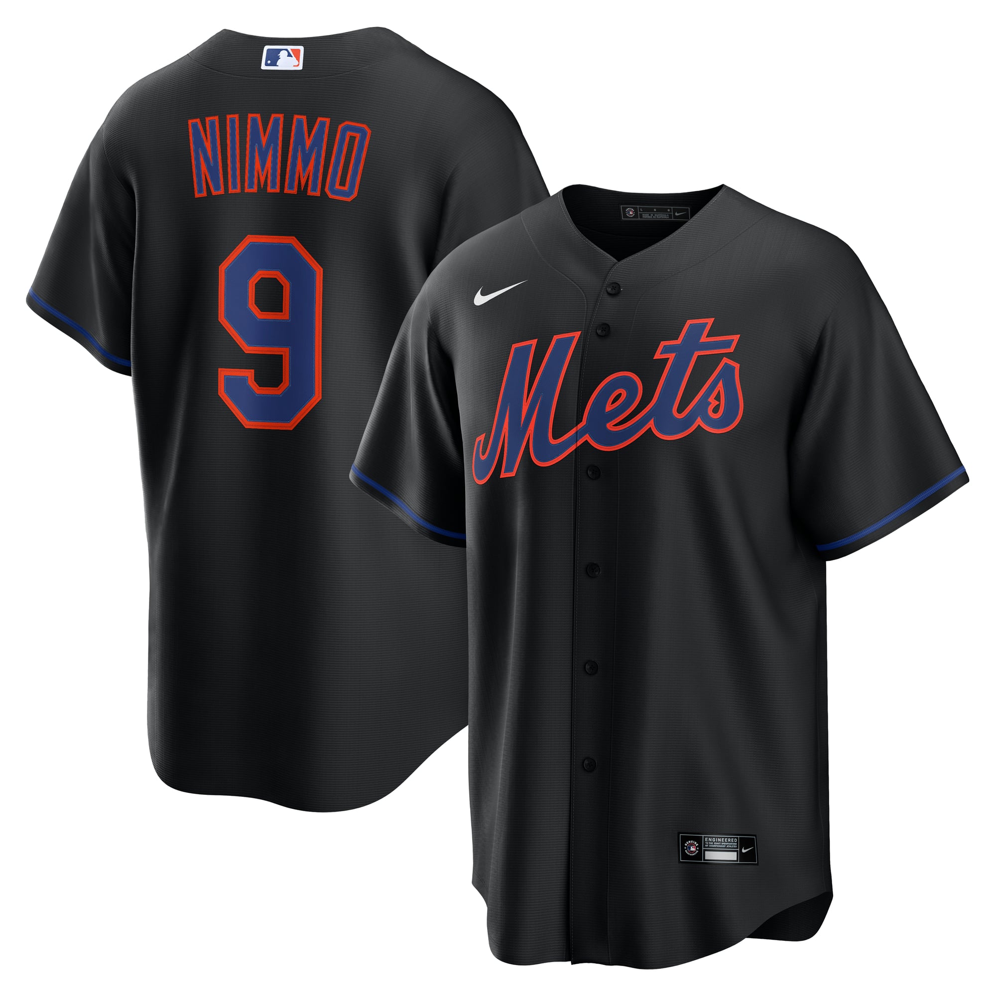 Brandon Nimmo New York Mets Alternate Jersey - Black - Image 2