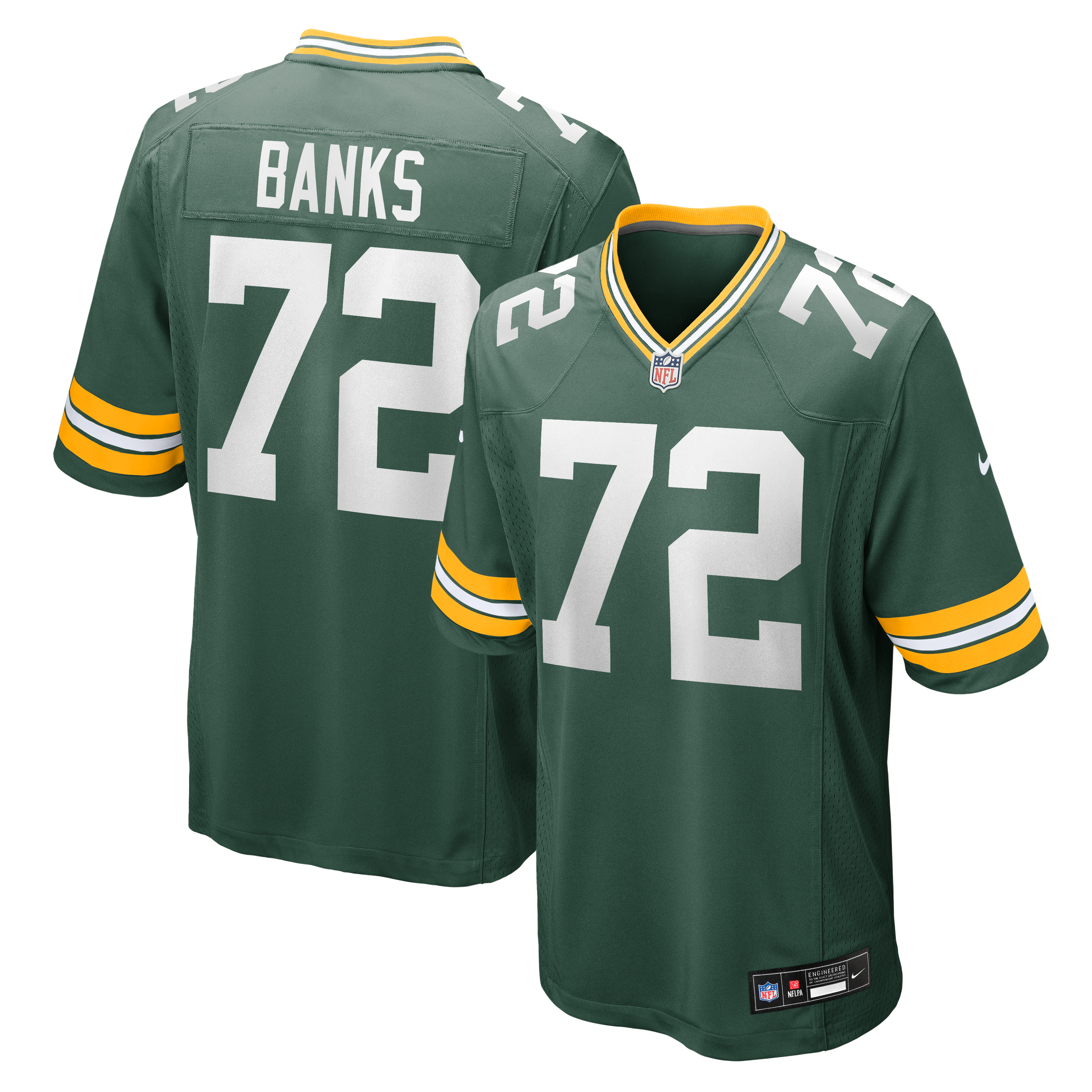 Brant Banks Green Bay Packers Team Game Jersey - Green