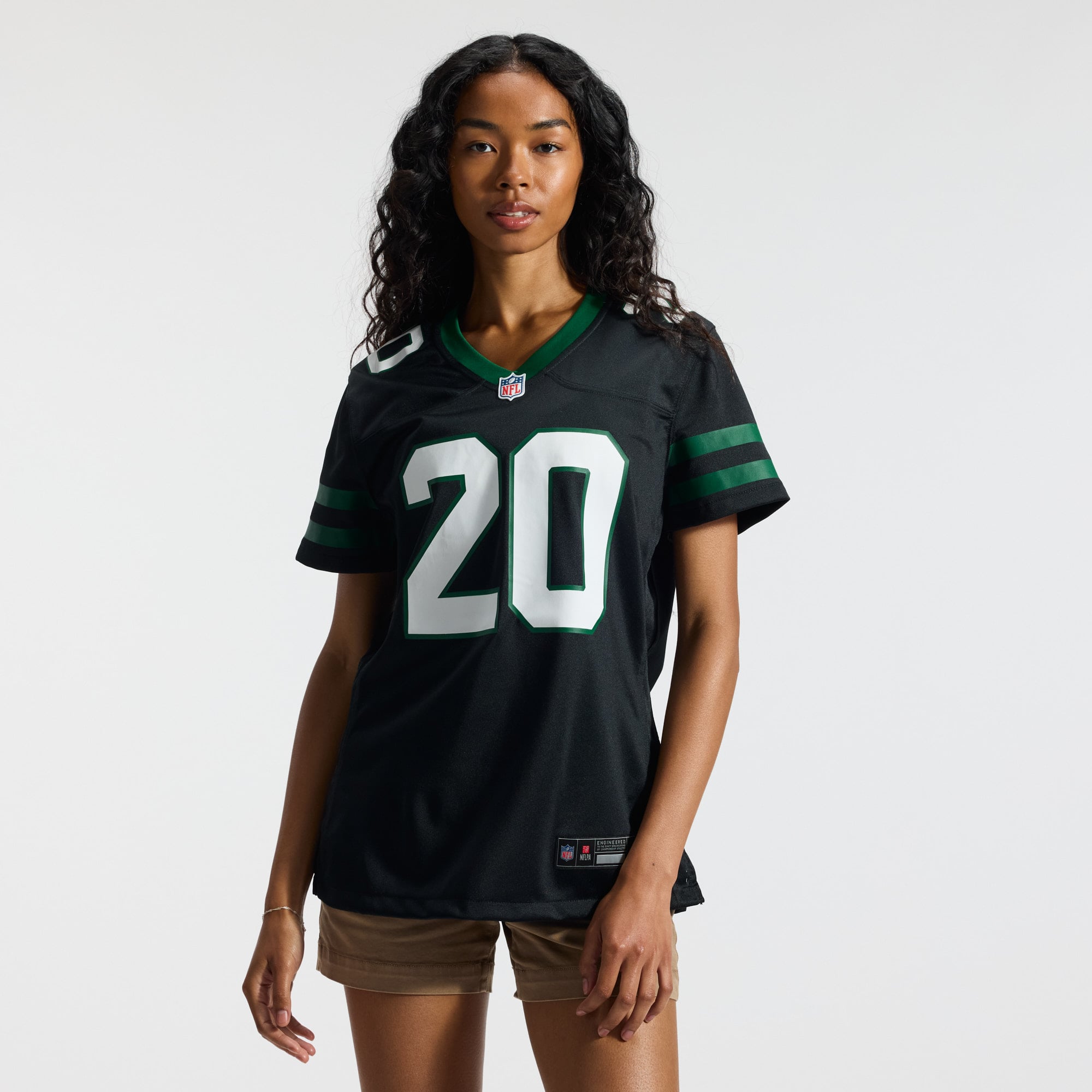 Breece Hall New York Jets Women's Game Jersey - Legacy White - Black - Image 4
