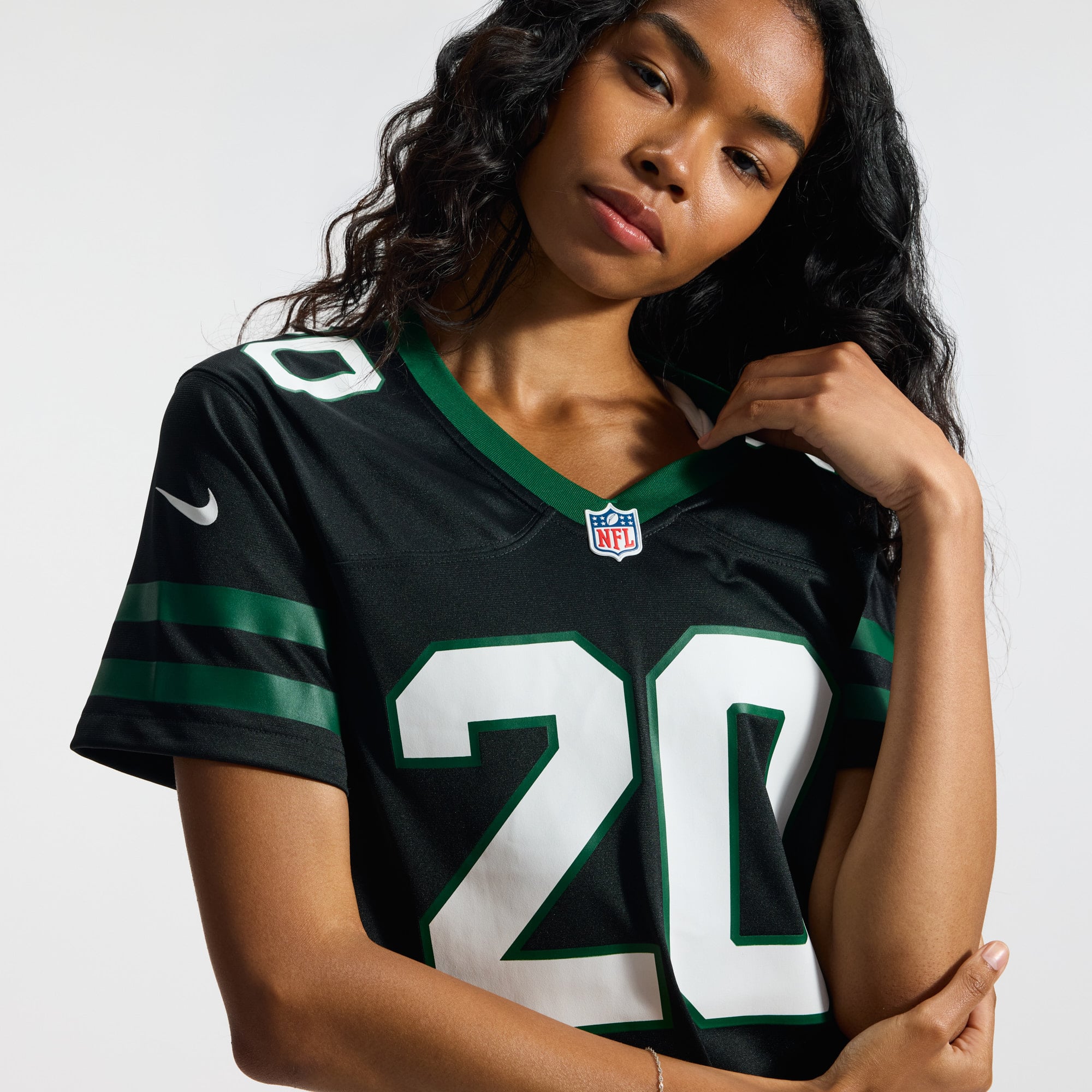 Breece Hall New York Jets Women's Game Jersey - Legacy White - Black - Image 12