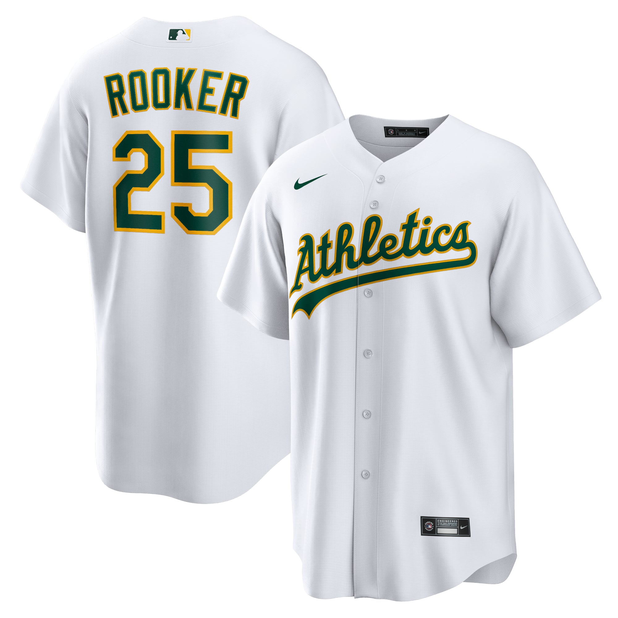 Brent Rooker Athletics Home Jersey - White - Image 2