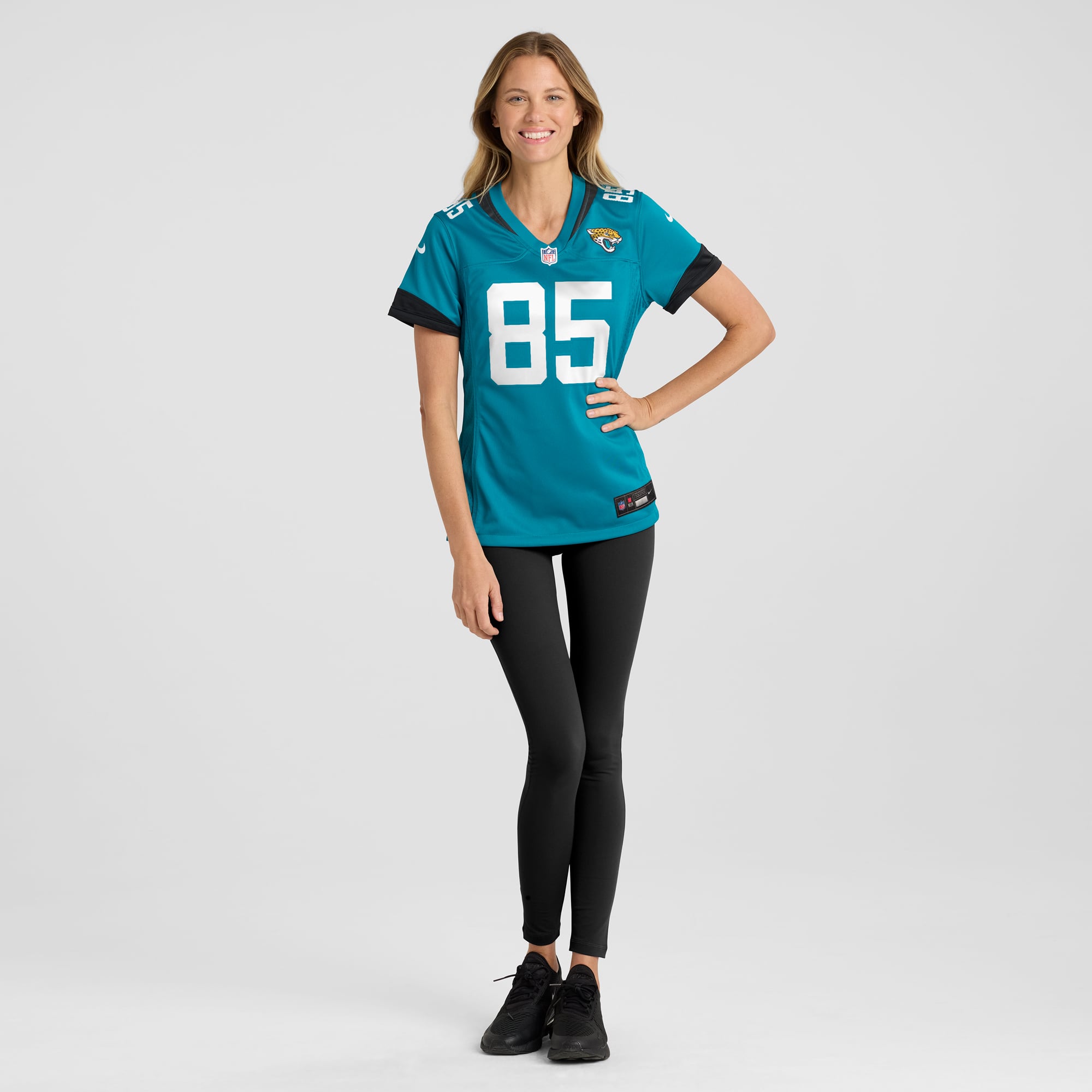 Brenton Strange Jacksonville Jaguars Women's Team Game Jersey - Teal - Image 5