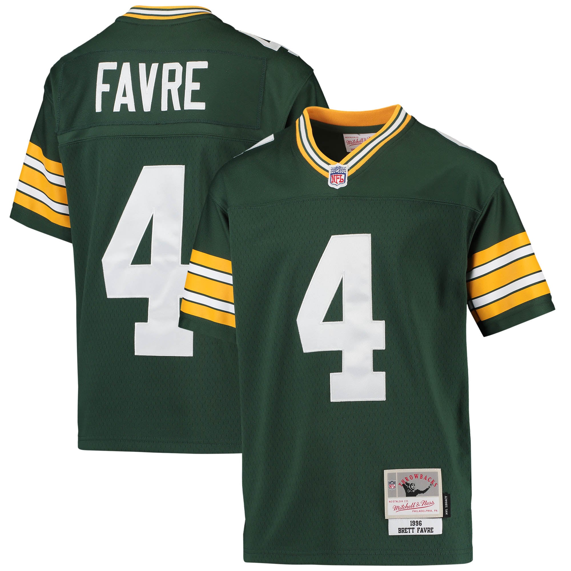 Brett Favre Green Bay Packers Youth 1996 Retired Player Legacy Jersey - Green - Image 2