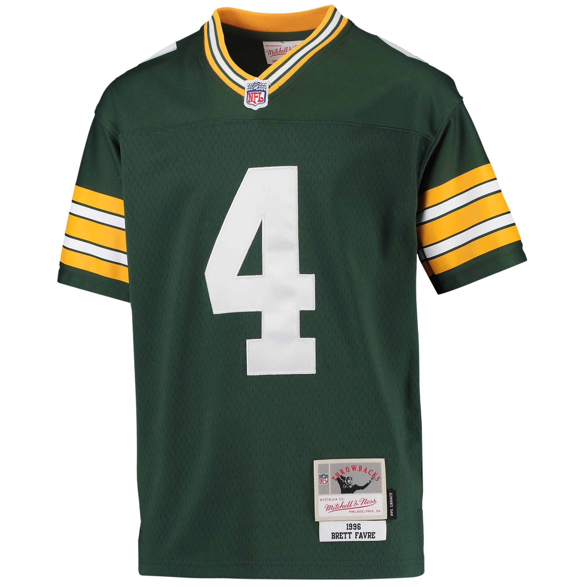 Brett Favre Green Bay Packers Youth 1996 Retired Player Legacy Jersey - Green - Image 3