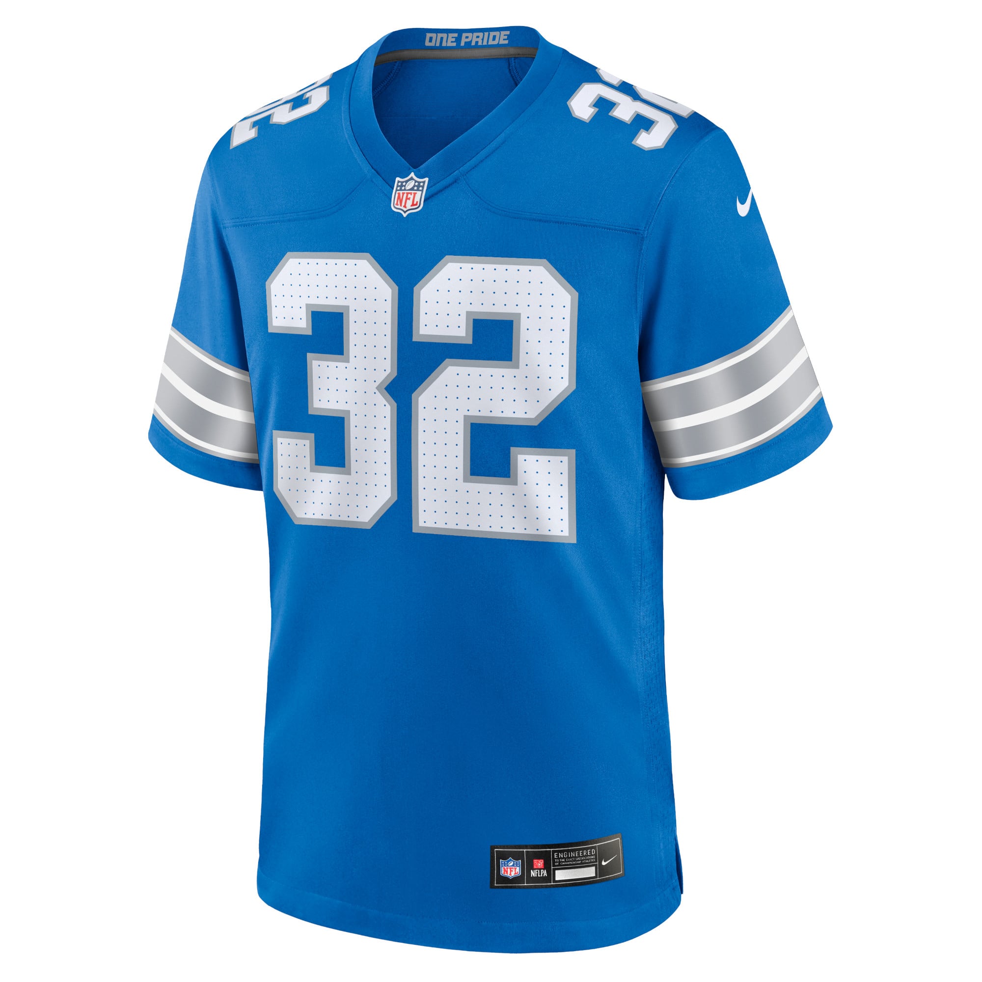Brian Branch Detroit Lions White Game Jersey - White - Blue - Image 3
