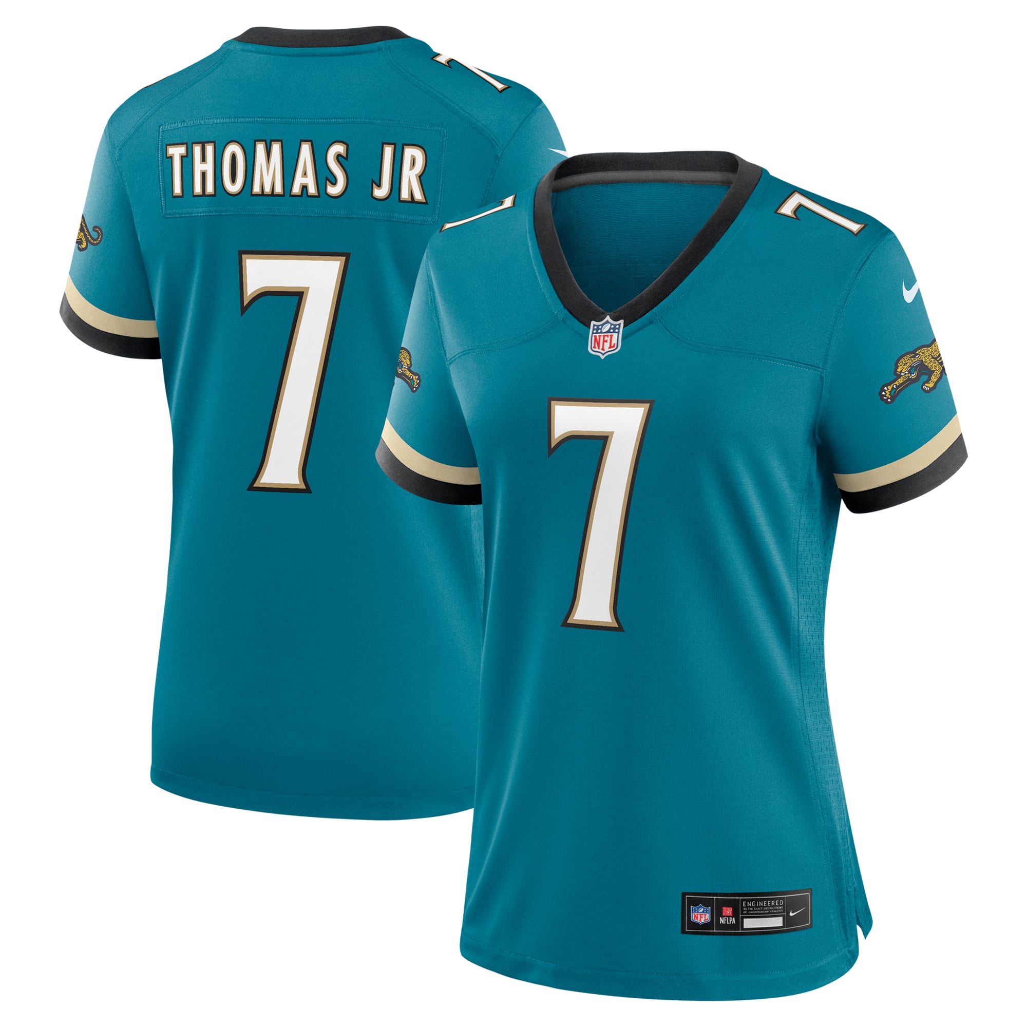 Brian Thomas Jr. Jacksonville Jaguars Women's Prowler Throwback Game Jersey - Teal - Image 2