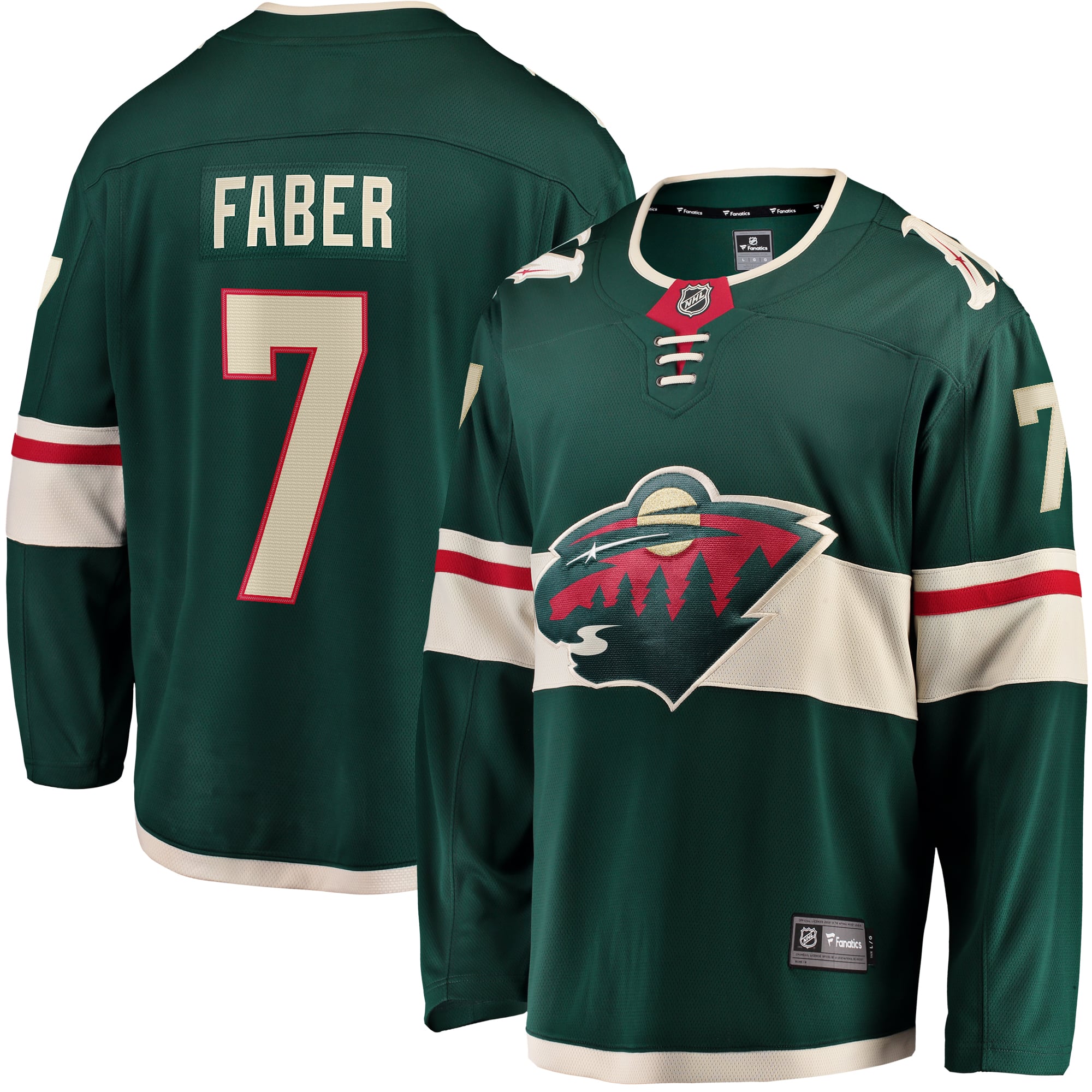 Brock Faber Minnesota Wild Home Breakaway Player Jersey - Green - Image 2