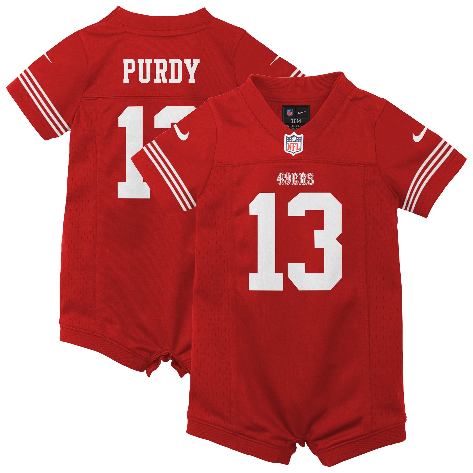 Brock Purdy San Francisco 49ers Newborn & Infant Game Romper Jersey - Scarlet - Image 2