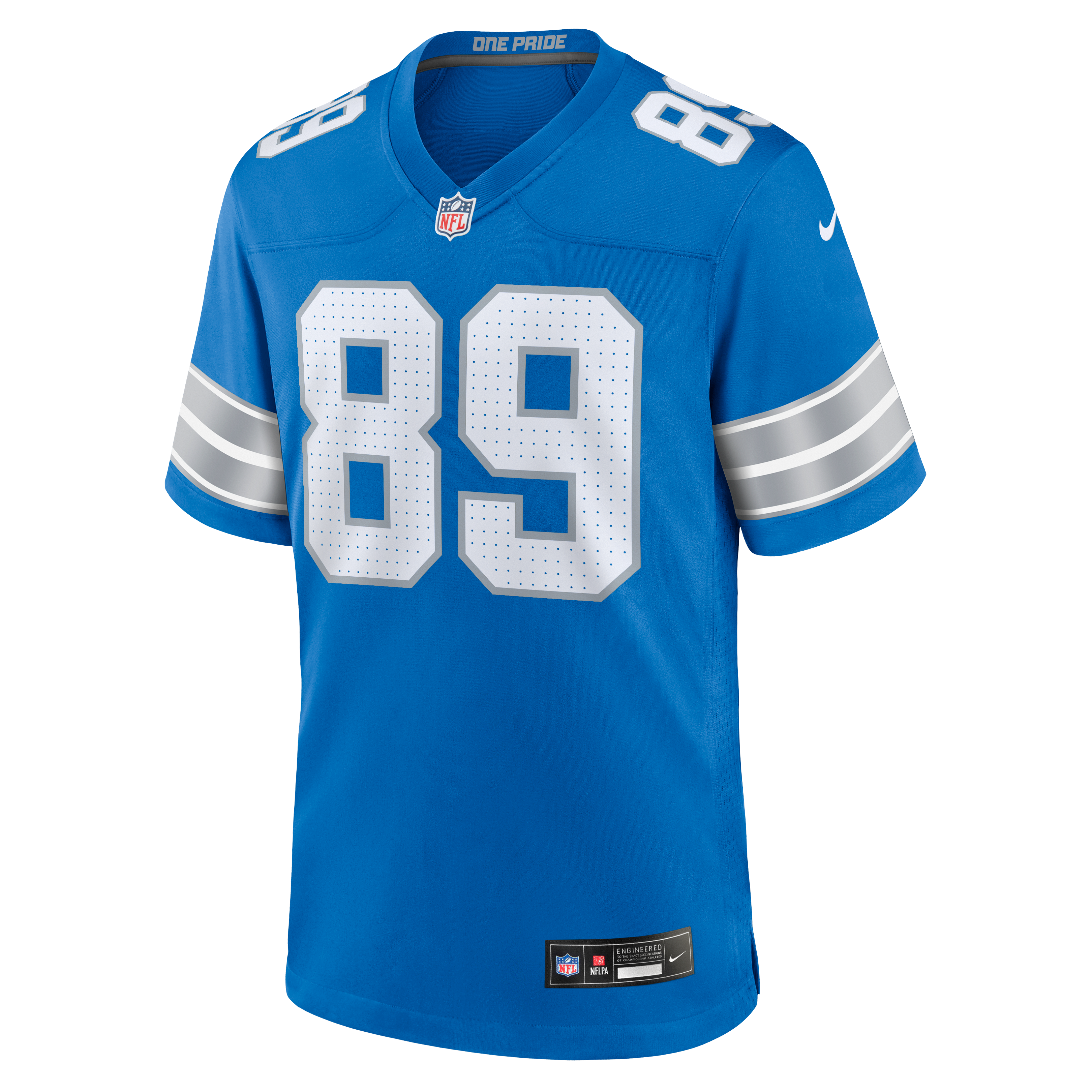 Brock Wright Detroit Lions Team Game Jersey - Blue - Image 3