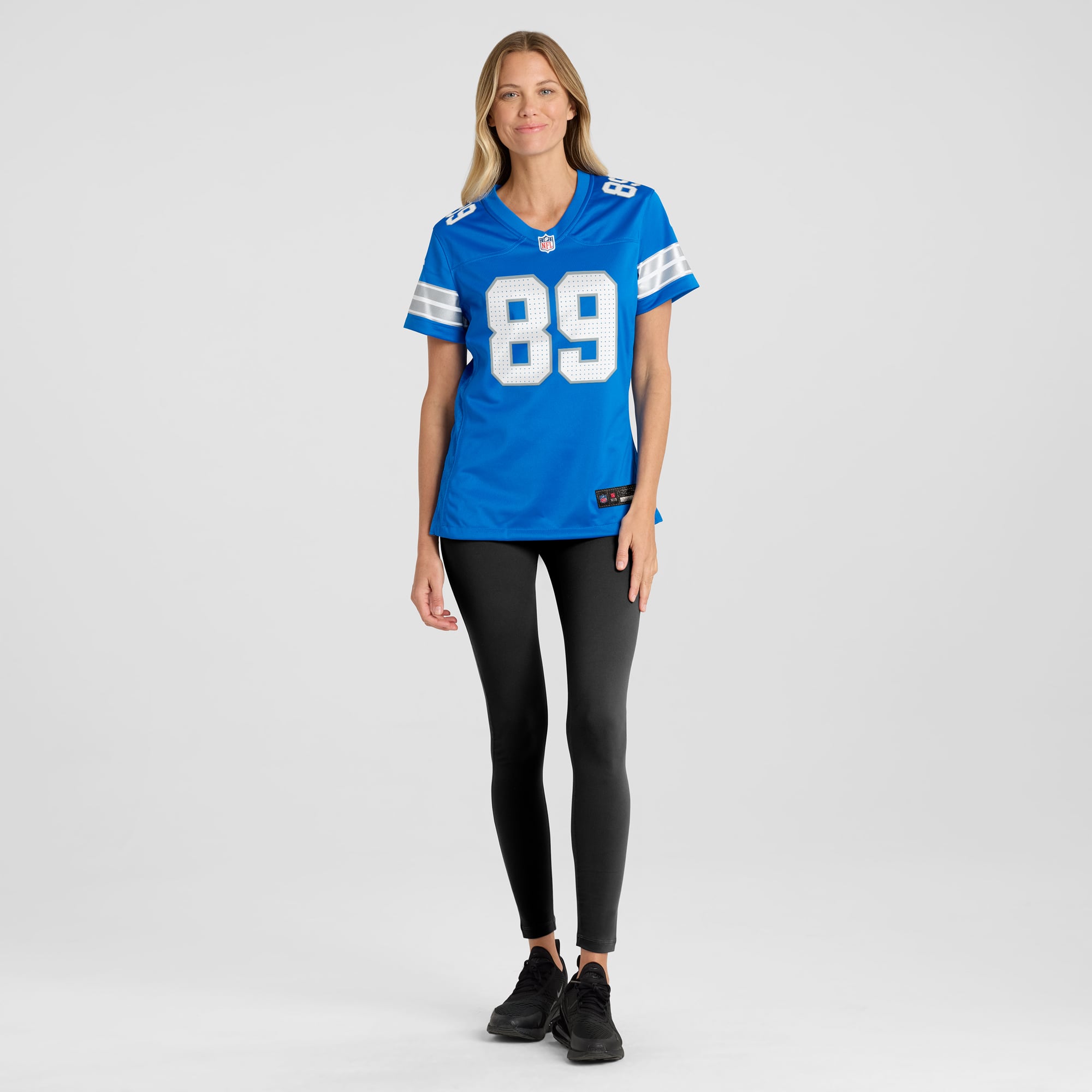 Brock Wright Detroit Lions Women's Team Game Jersey - Blue - Image 5