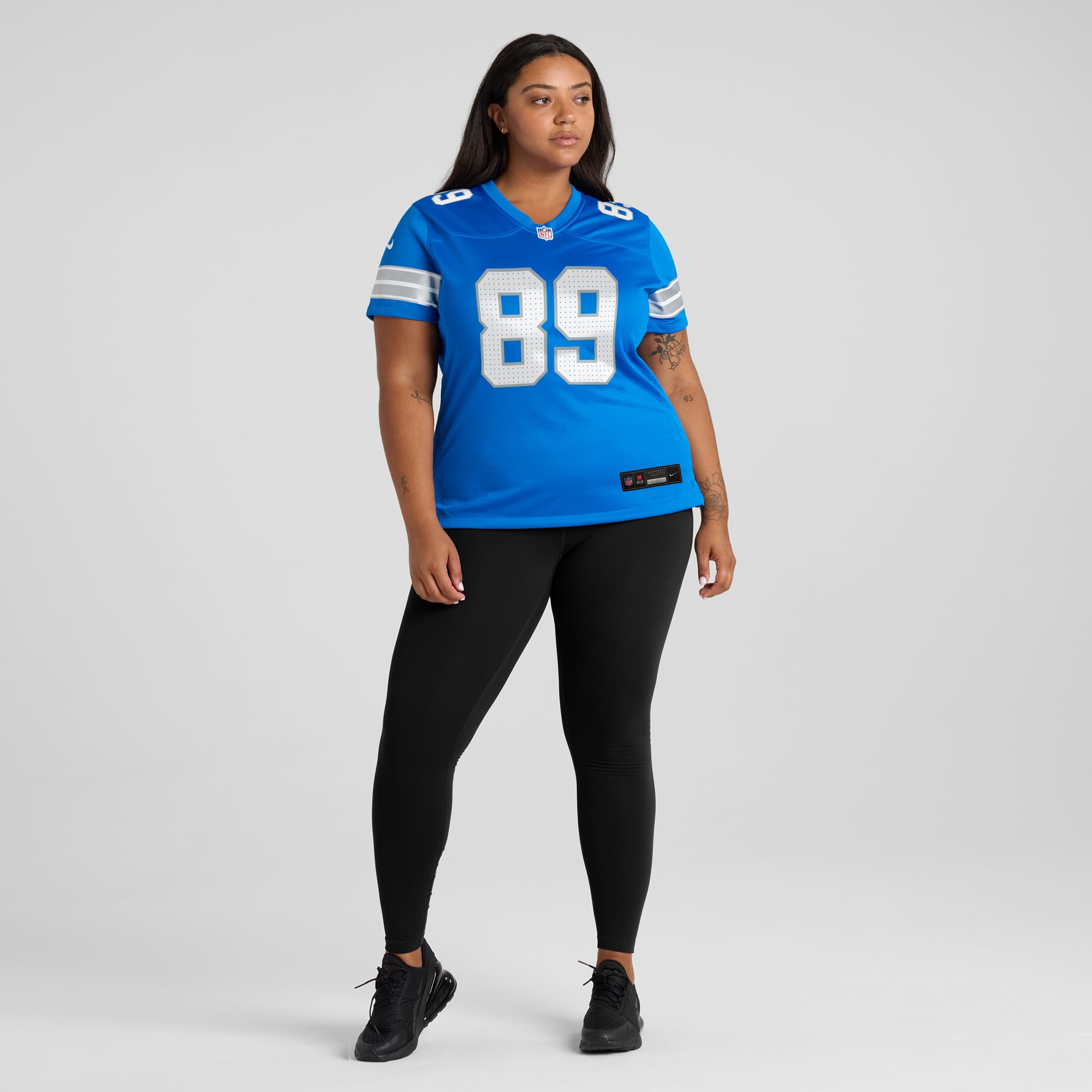 Brock Wright Detroit Lions Women's Team Game Jersey - Blue - Image 7