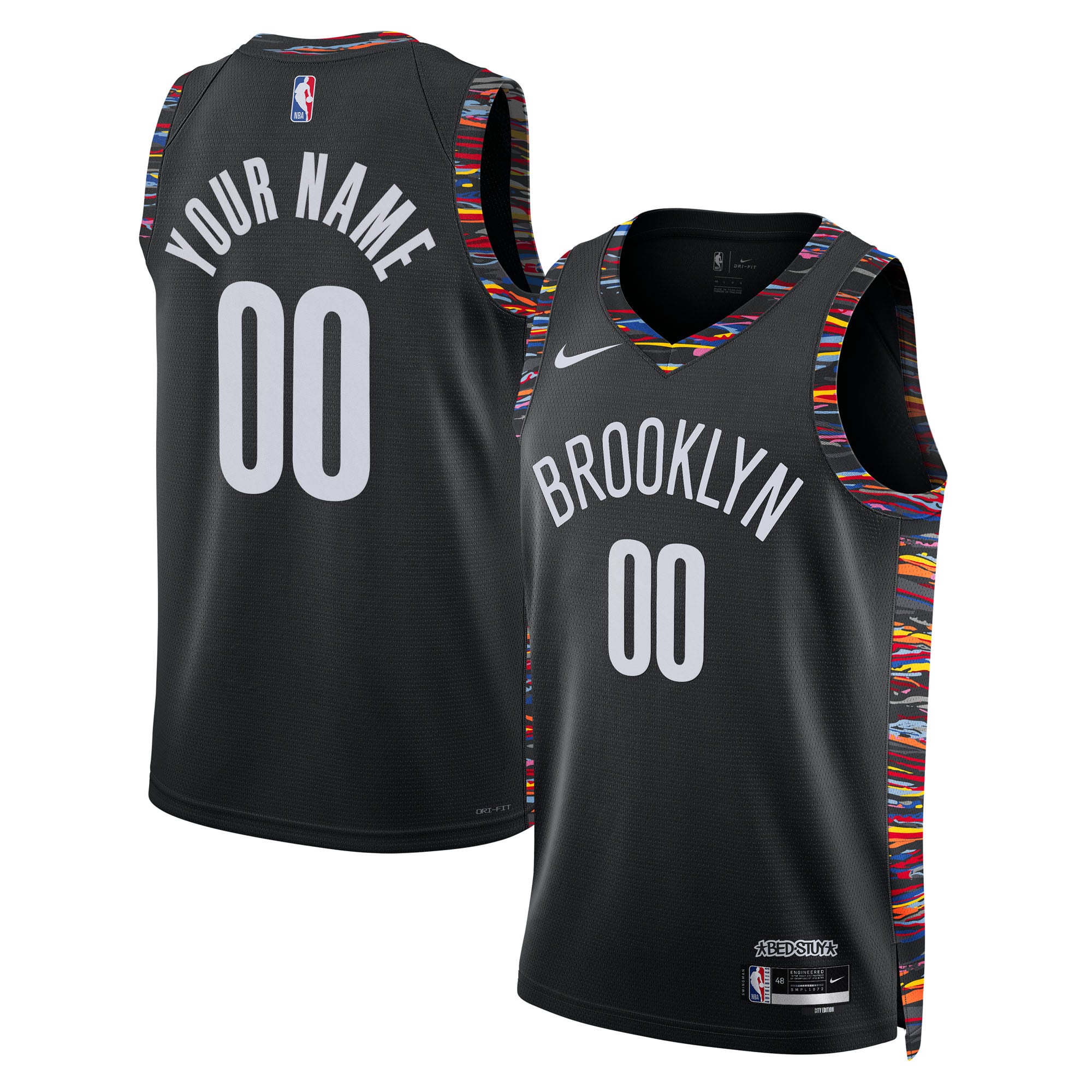 Brooklyn Nets Unisex 2025/26 City Edition Swingman Custom Jersey - Black - Image 2