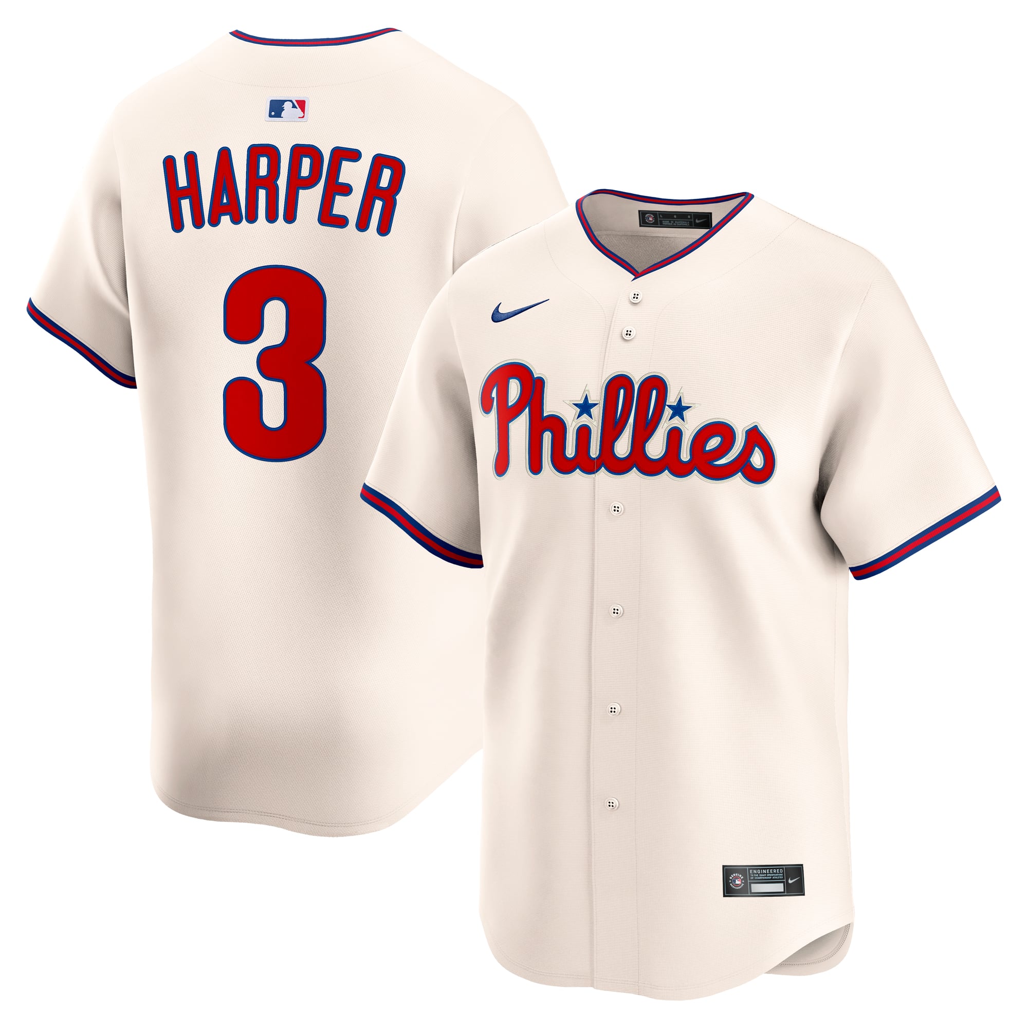 Bryce Harper Philadelphia Phillies Alternate Limited Jersey - Cream - Image 2
