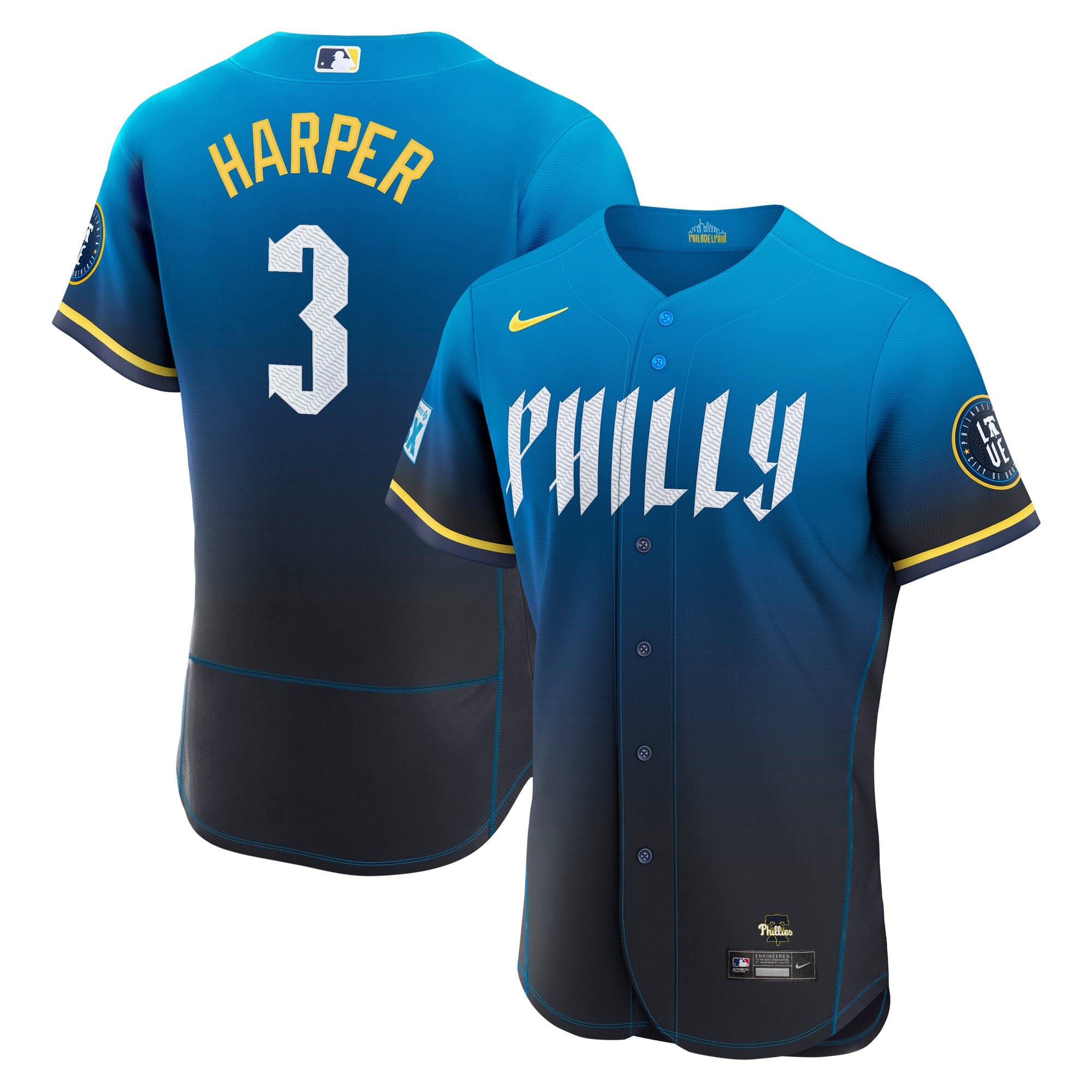 Bryce Harper Philadelphia Phillies City Connect Sponsor Patch Jersey - Blue - Image 2