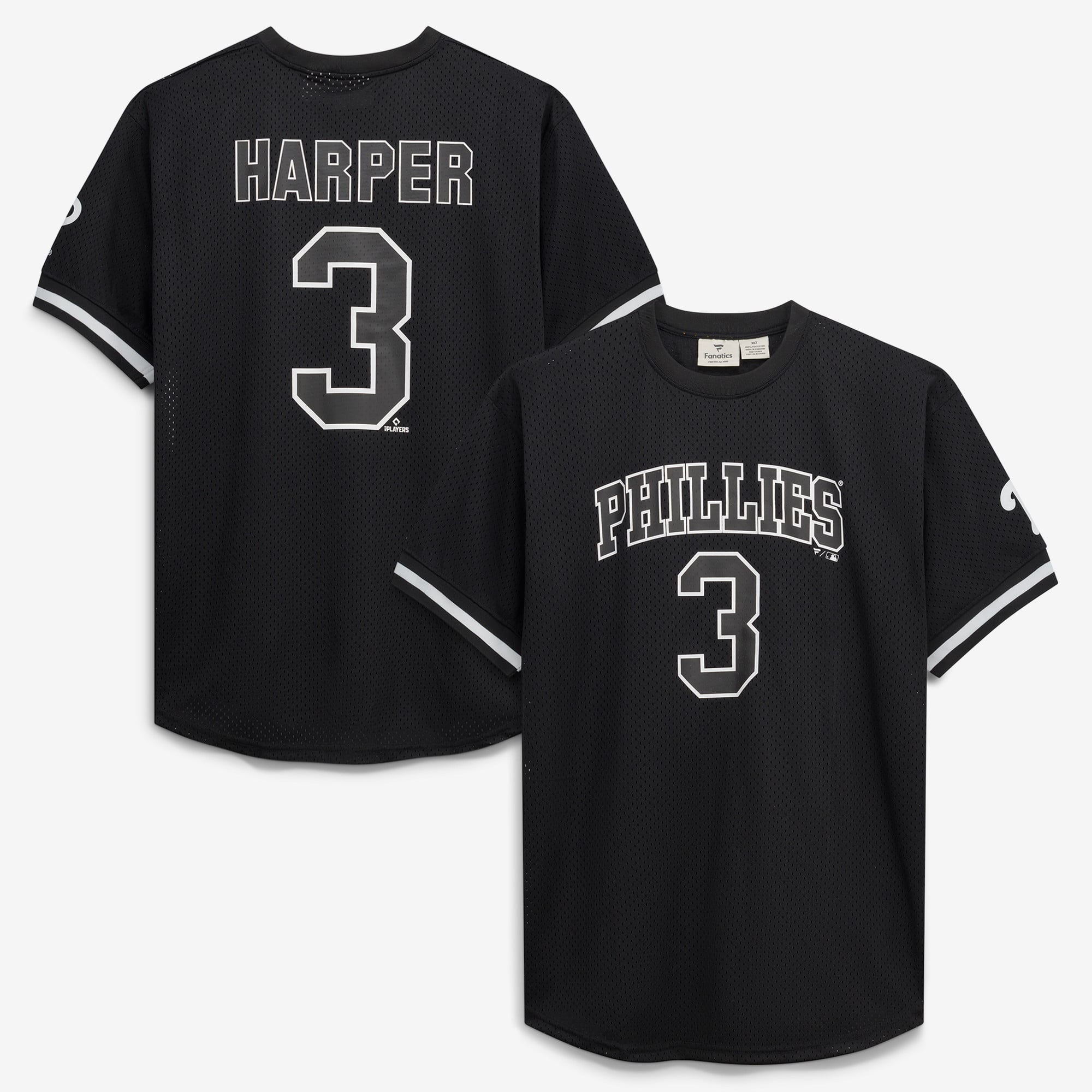 Bryce Harper Philadelphia Phillies Big & Tall Heavyweight Mesh Jersey - Black/White