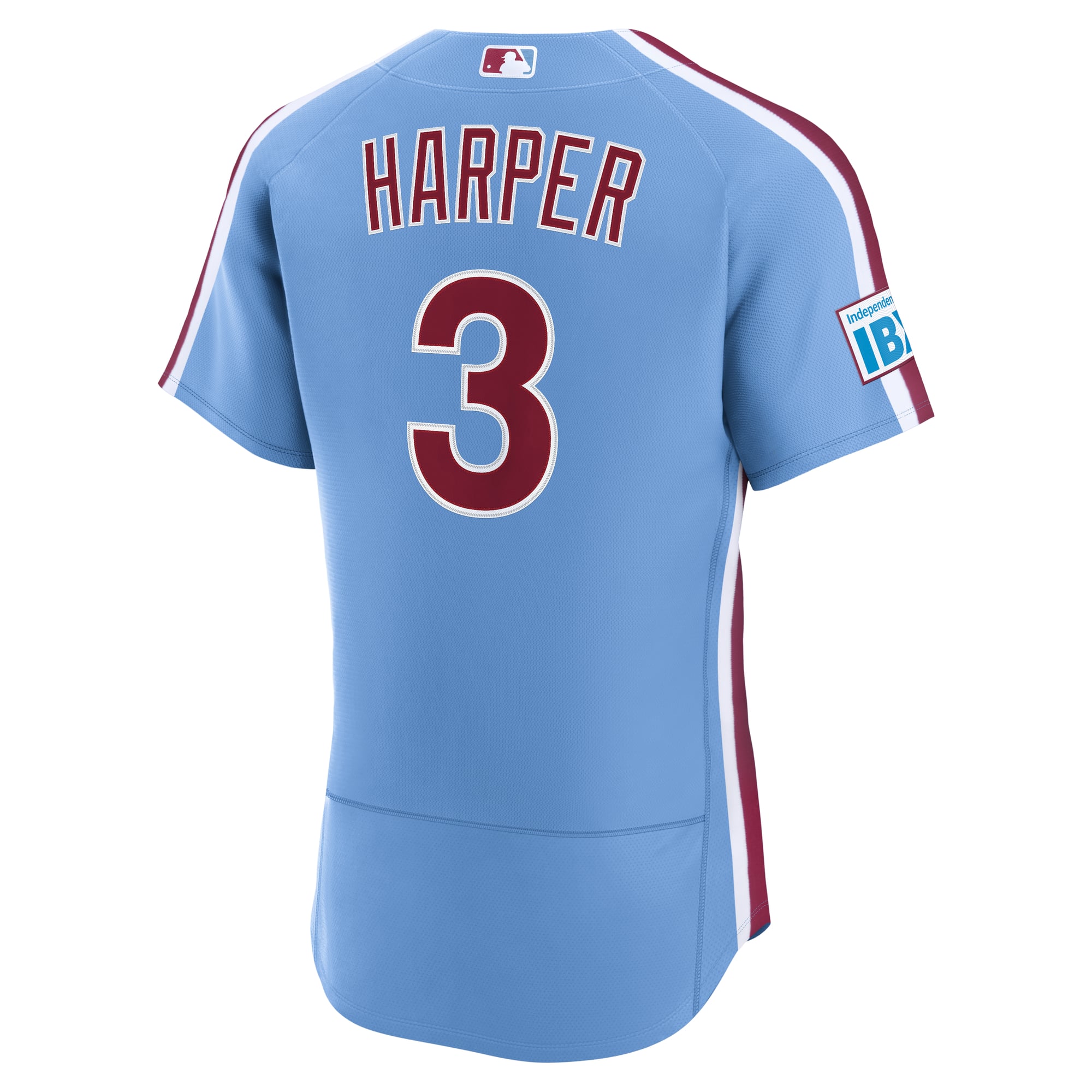 Bryce Harper Philadelphia Phillies Home Sponsor Patch Jersey - Light Blue - Image 4