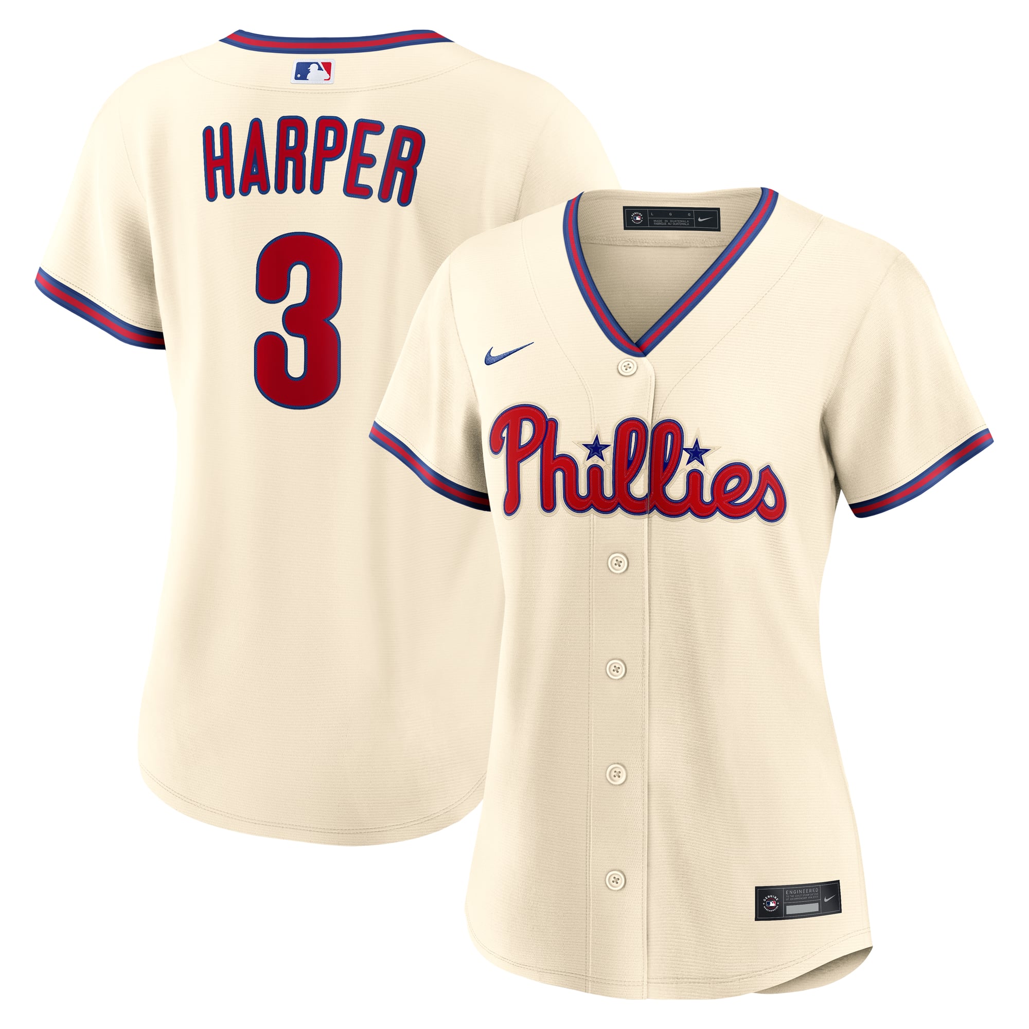 Bryce Harper Philadelphia Phillies Women's Home Jersey - Cream - Image 2