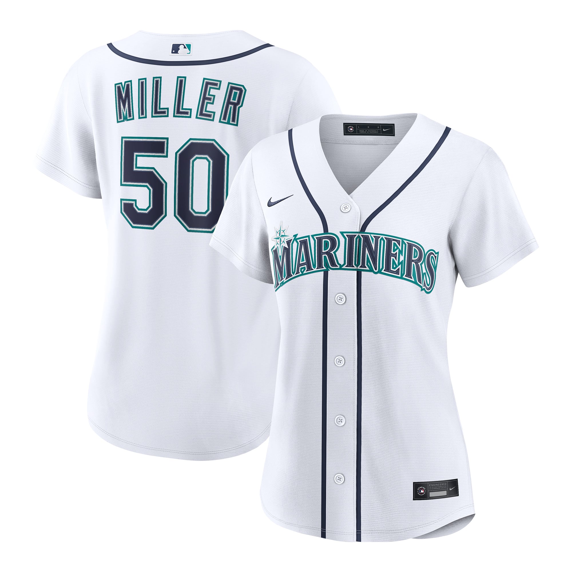 Bryce Miller Seattle Mariners Women's Home Jersey - White