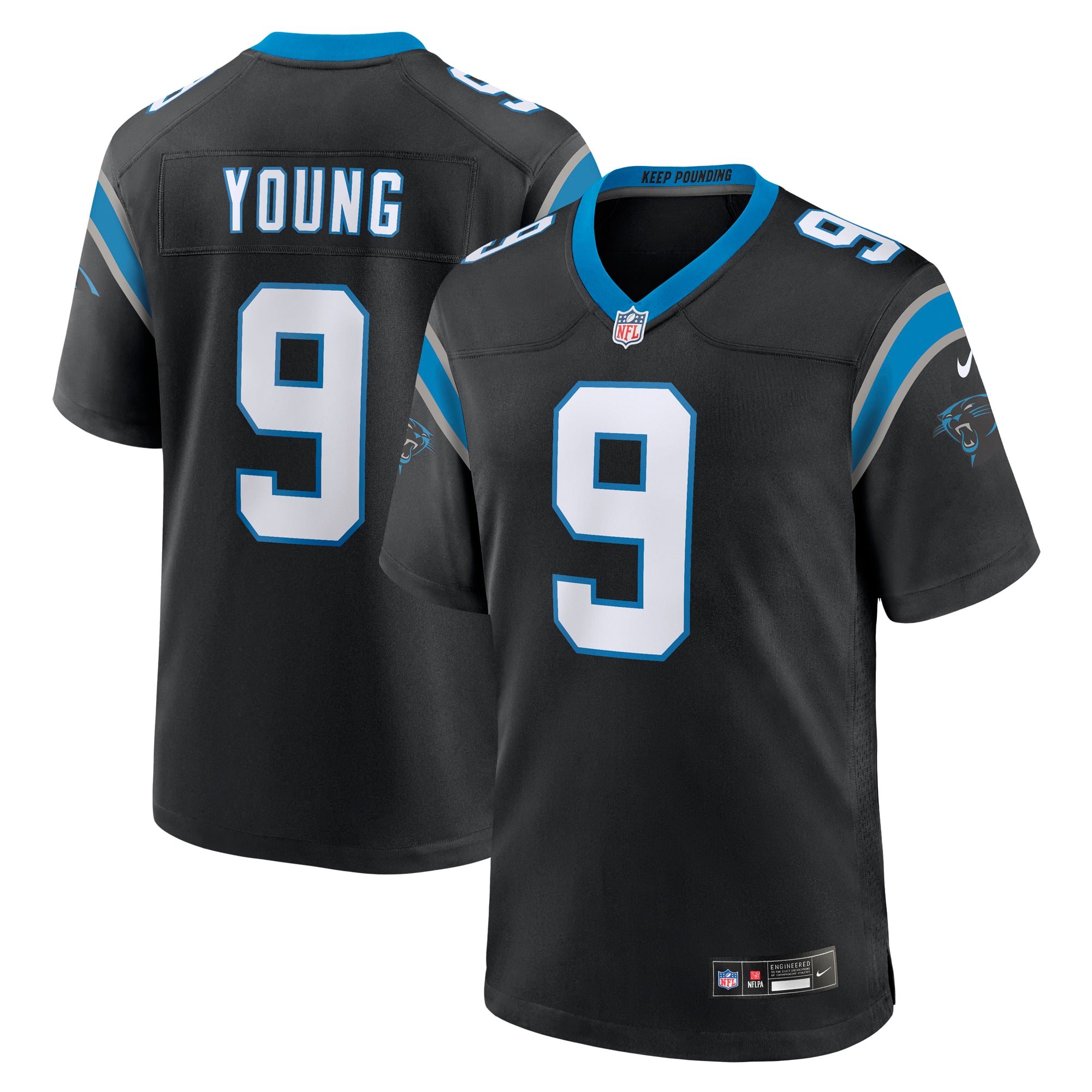 Bryce Young Carolina Panthers Team Game Jersey - Black - Image 2
