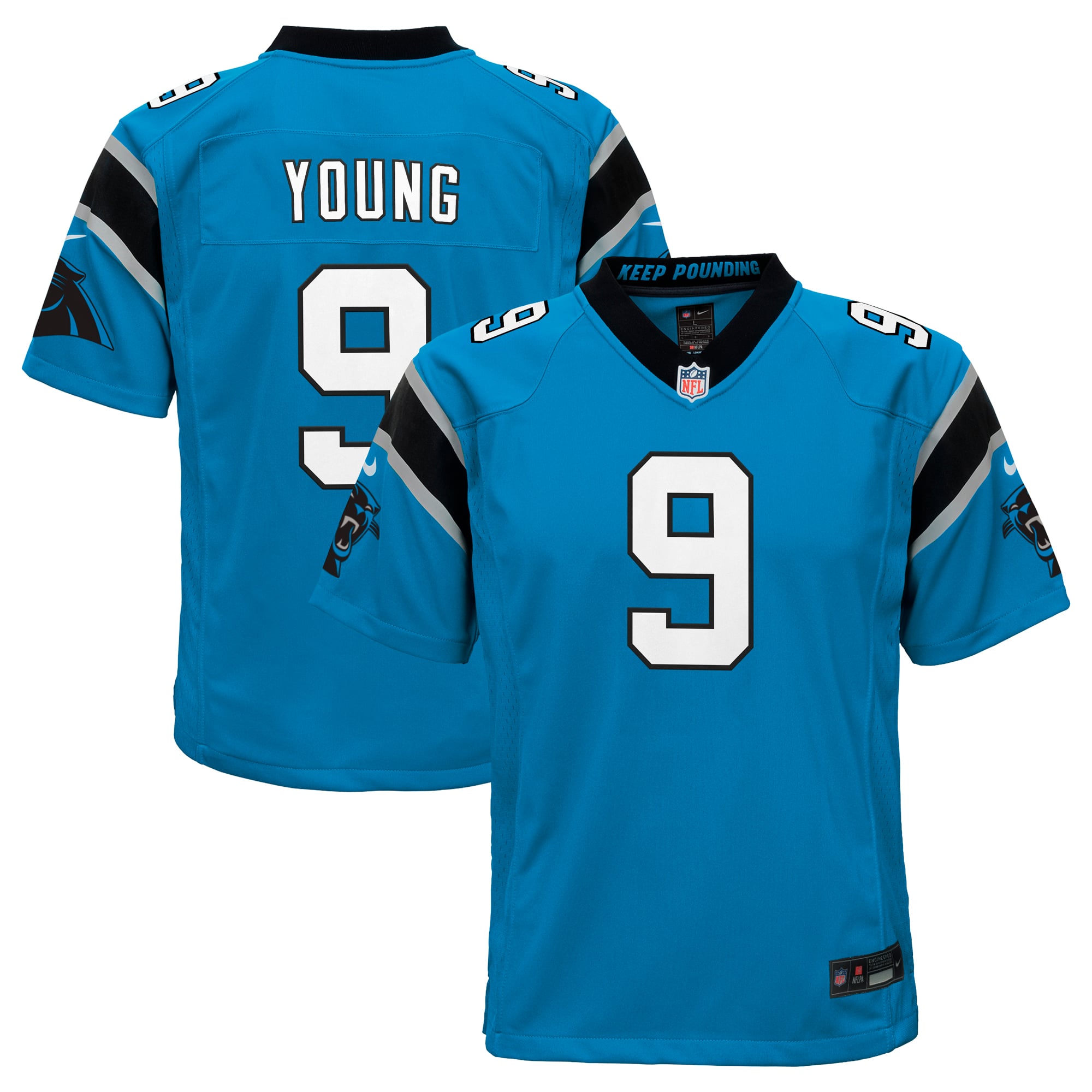 Bryce Young Carolina Panthers Youth Game Jersey - Blue - Image 2