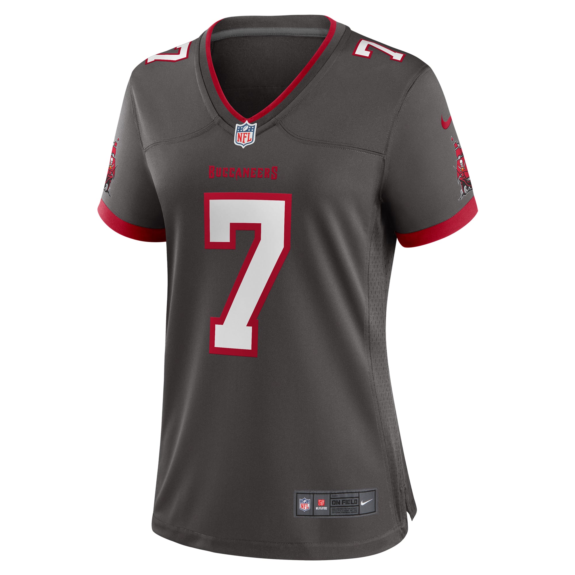 Bucky Irving Tampa Bay Buccaneers Women's Game Jersey - Red - Pewter - Image 3