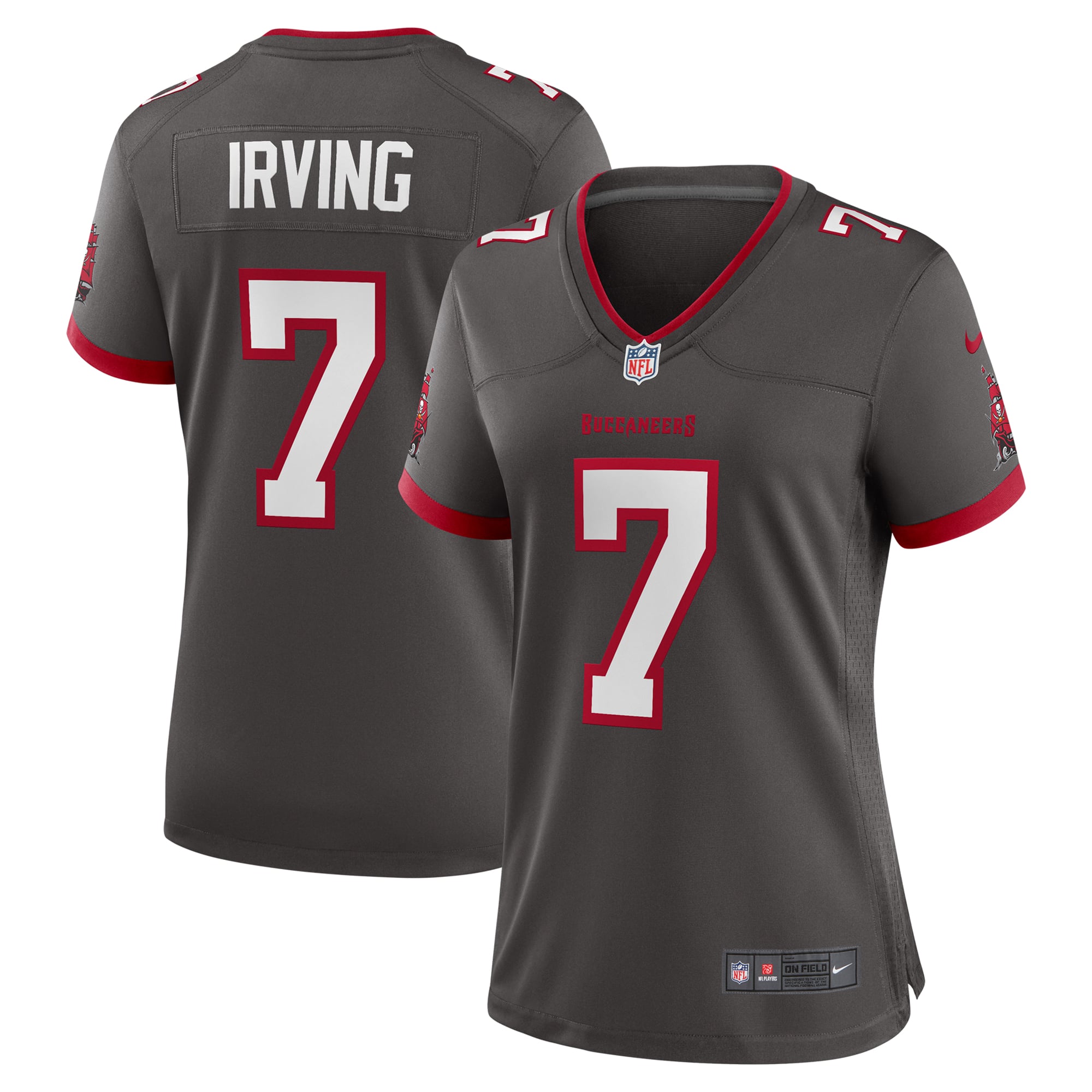 Bucky Irving Tampa Bay Buccaneers Women's Game Jersey - Red - Pewter - Image 2