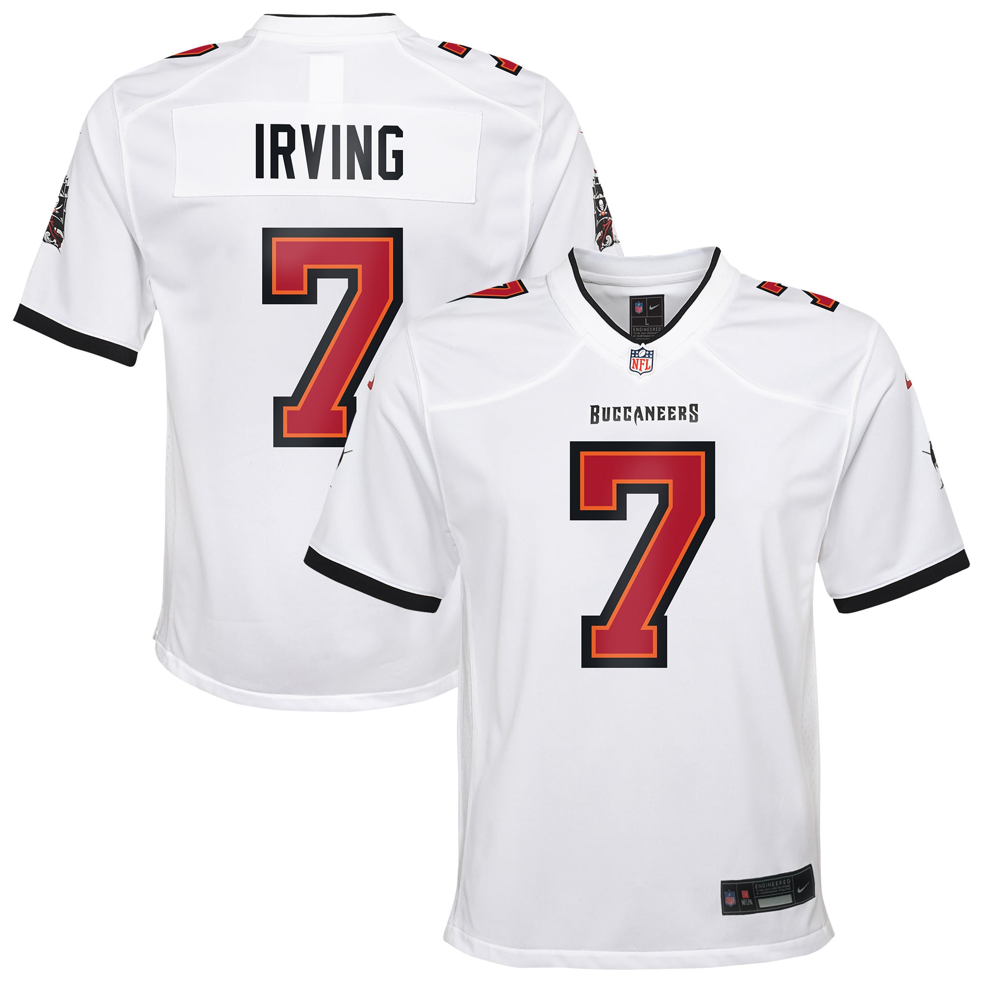 Bucky Irving Tampa Bay Buccaneers Youth White Game Jersey - White - Image 2