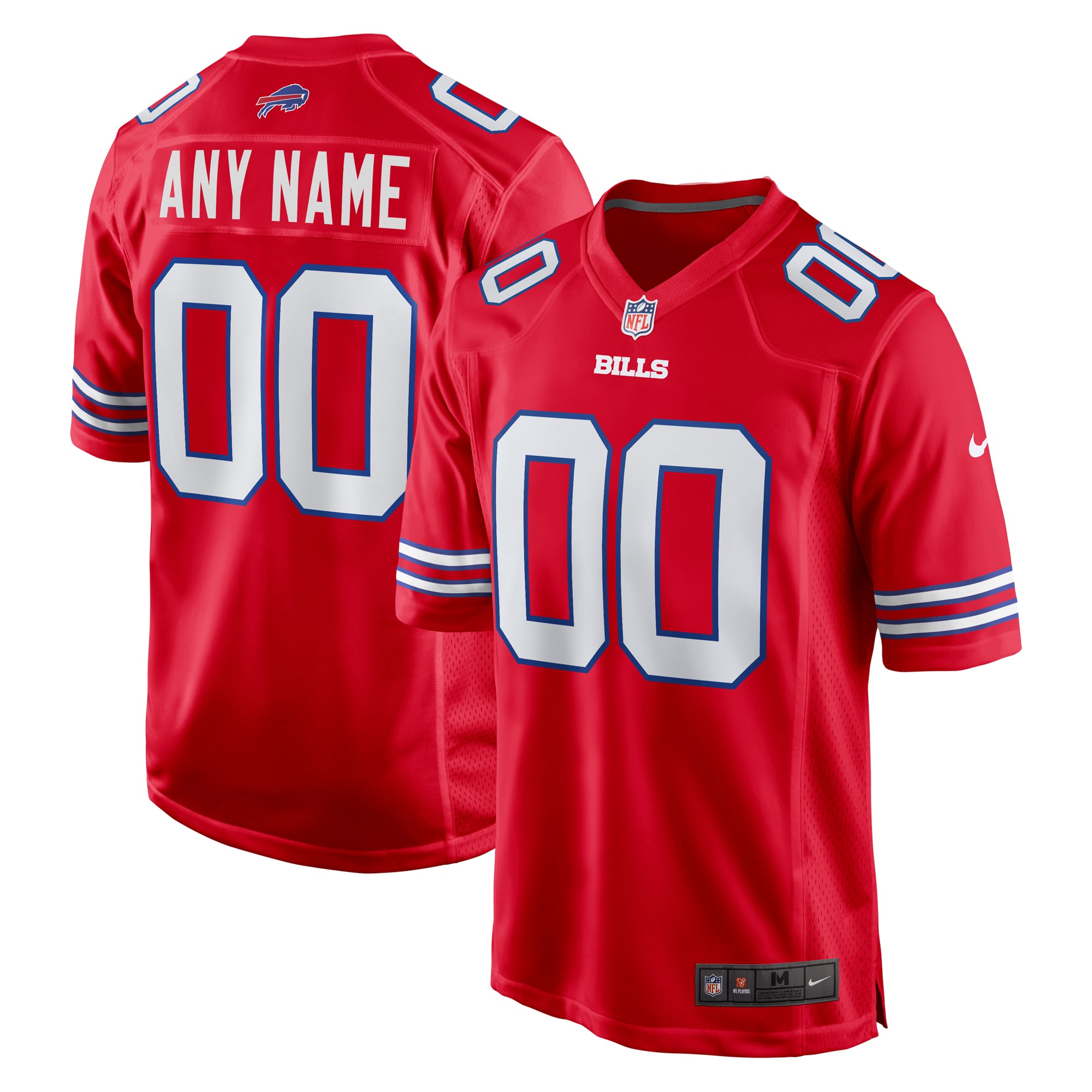 Buffalo Bills Alternate Custom Game Jersey - Red - Image 2