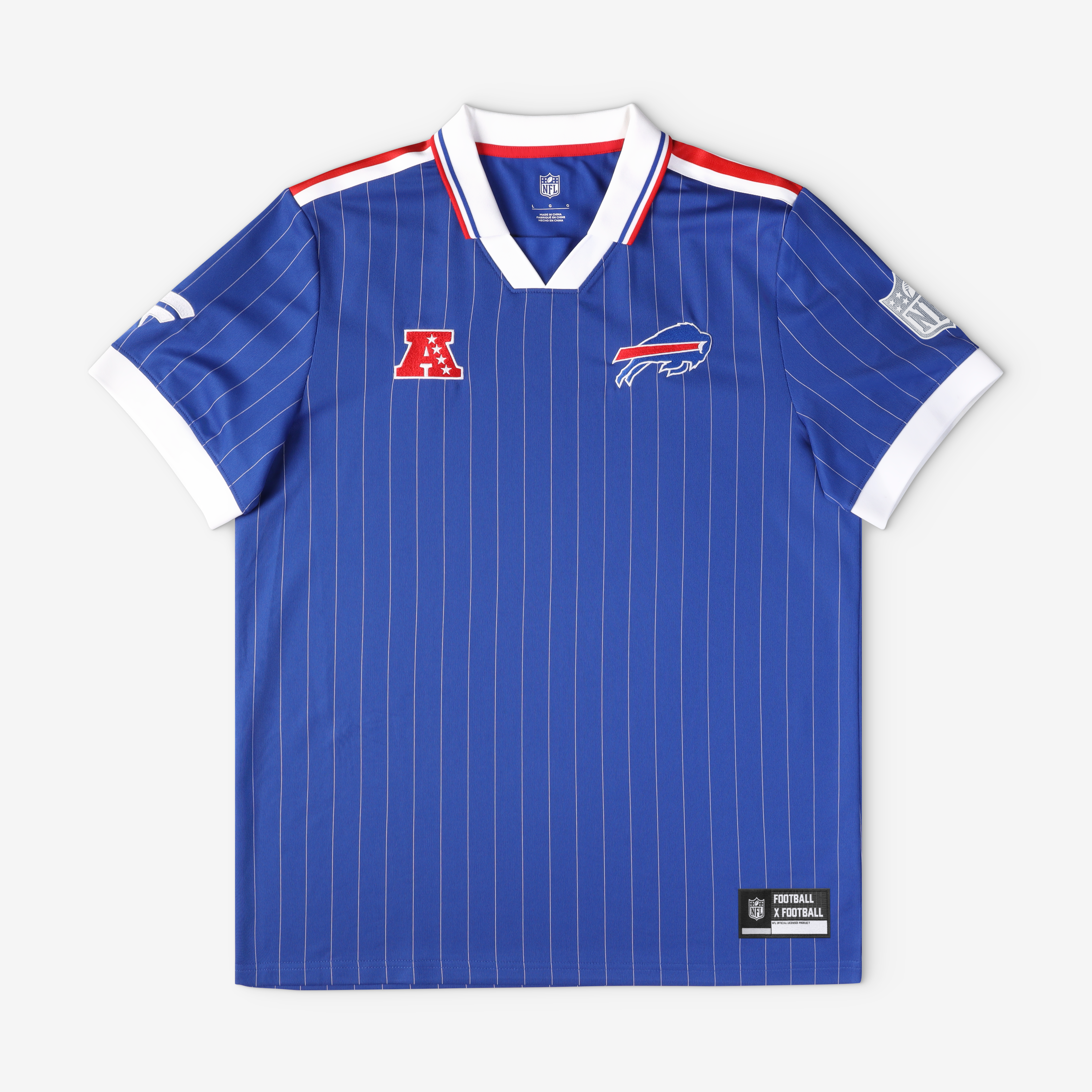 Buffalo Bills Youth Football x Football Collared Fan Top - Royal - Image 2