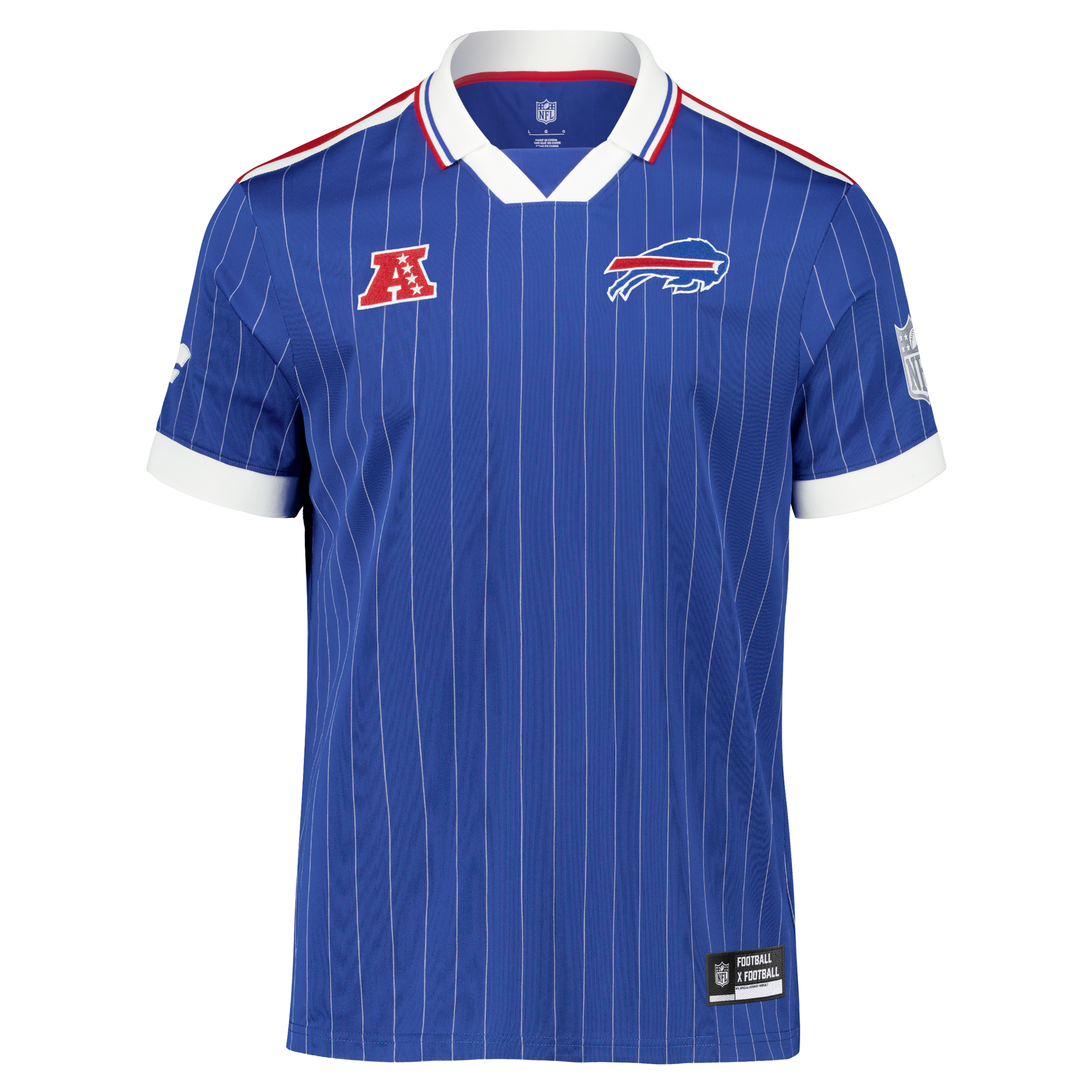 Buffalo Bills Youth Football x Football Collared Fan Top - Royal - Image 11