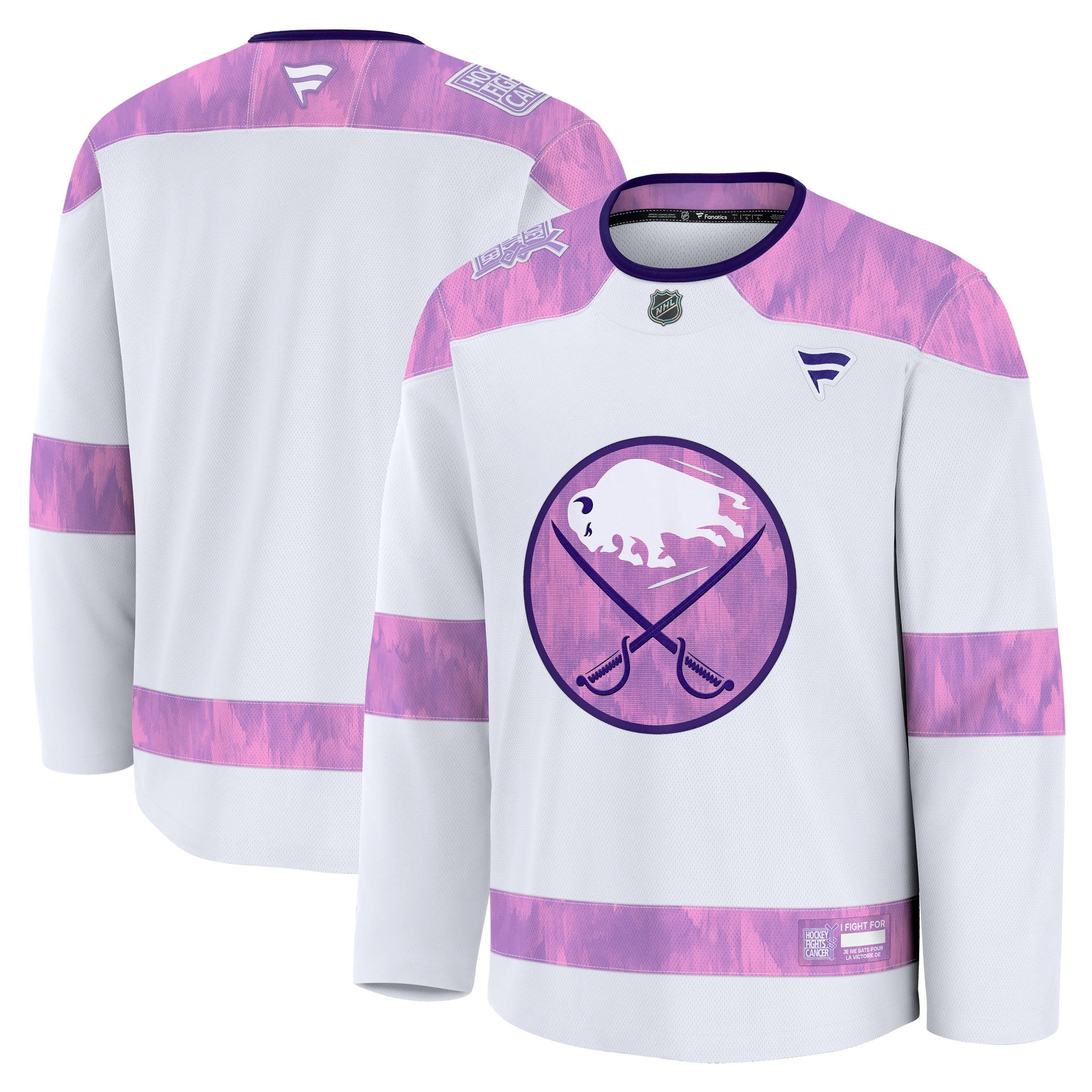 Buffalo Sabres 2024 Hockey Fights Cancer Practice Jersey - White - Image 2