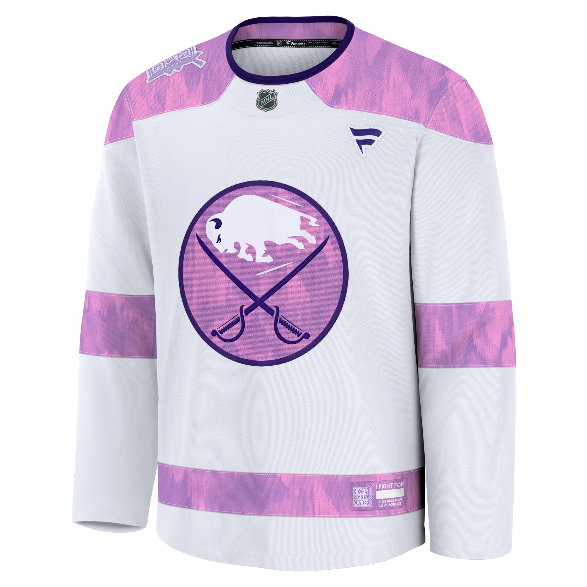 Buffalo Sabres 2024 Hockey Fights Cancer Practice Jersey - White - Image 3