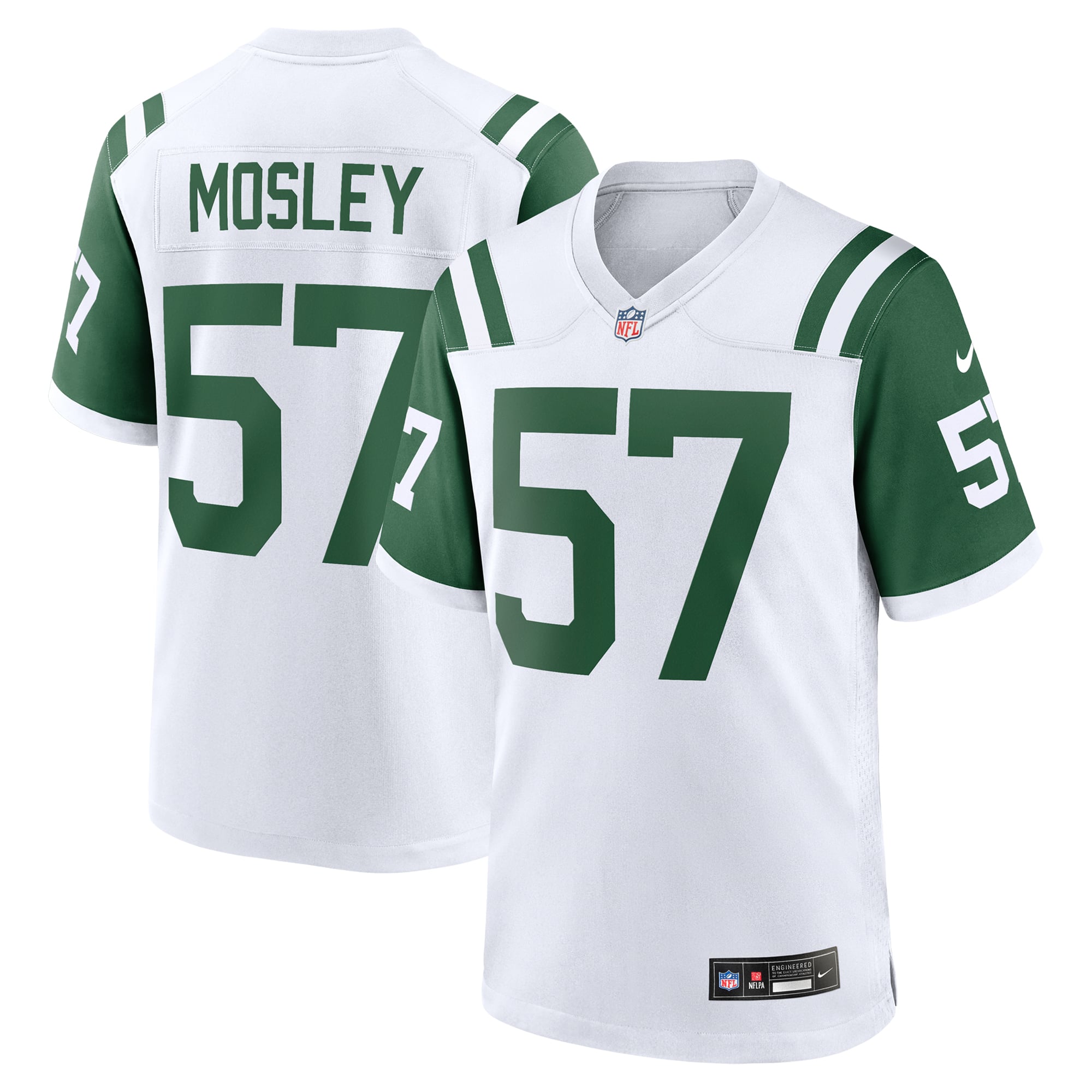 C.J. Mosley New York Jets Classic Alternate Game Jersey - White - Image 2