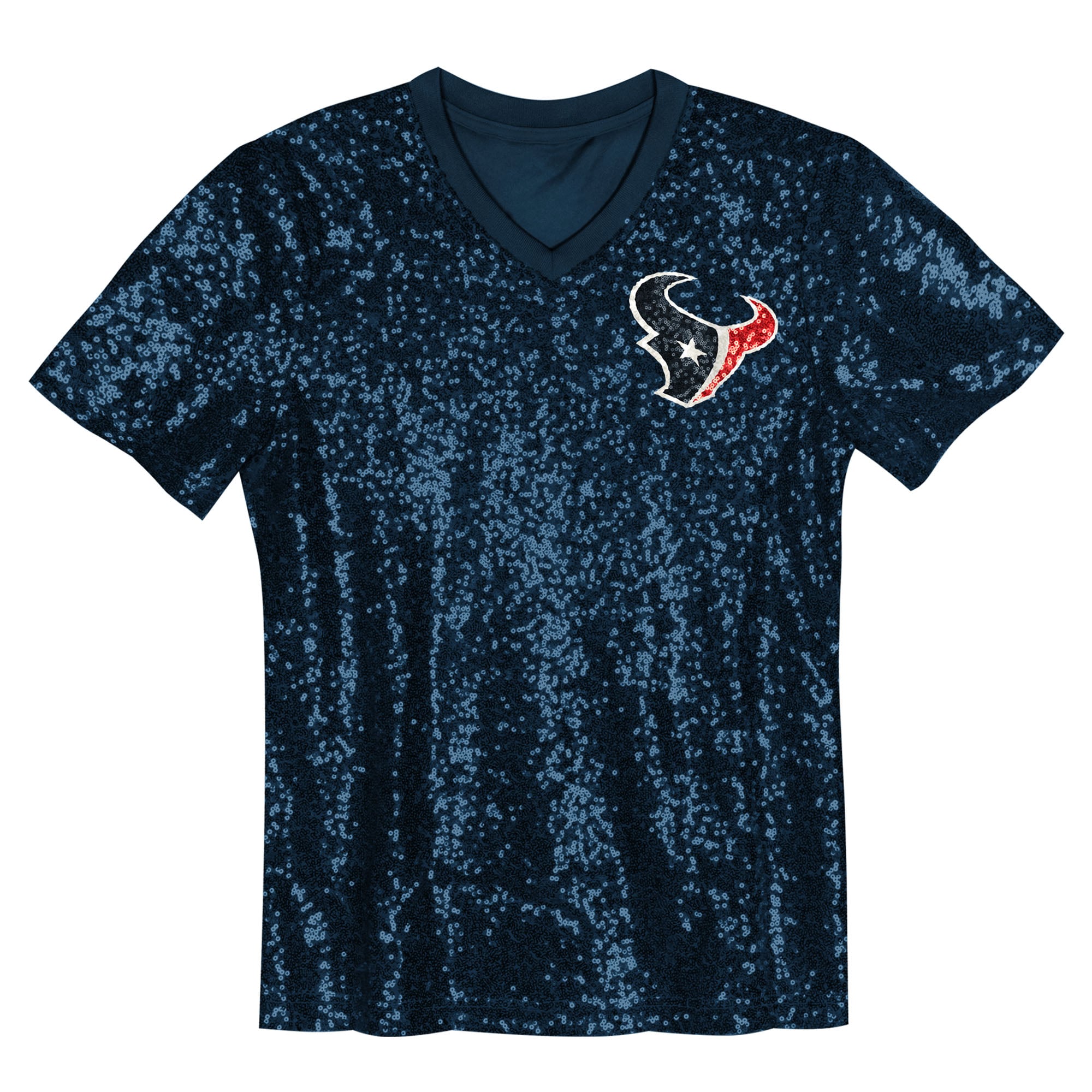 C.J. Stroud Houston Texans Girls Youth Sequin V-Neck Fashion Jersey - Navy - Image 3