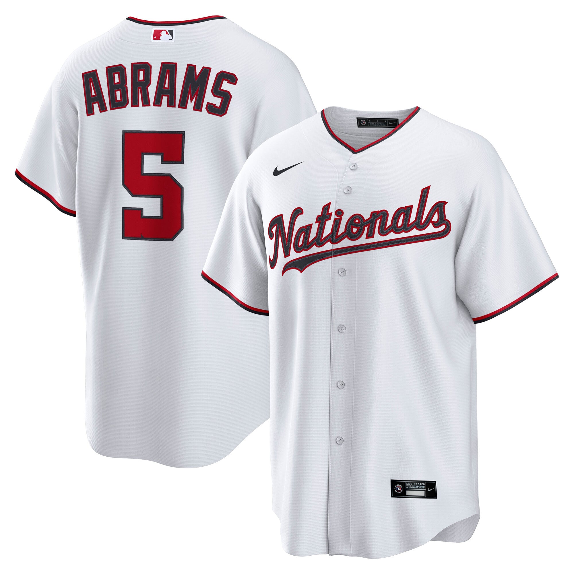 CJ Abrams Washington Nationals Home Jersey - White - Image 2