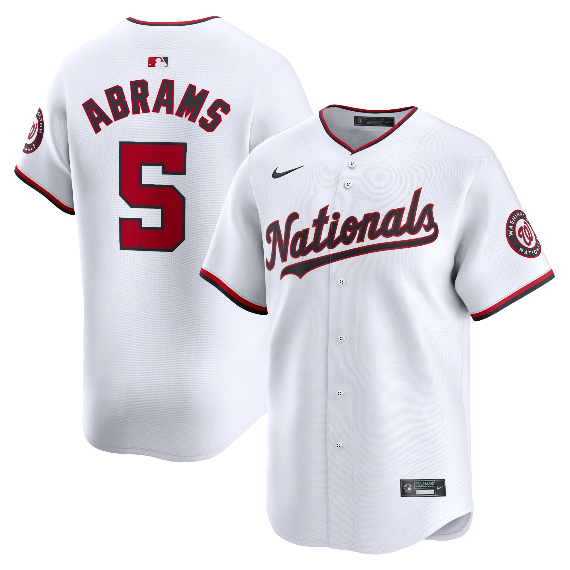 CJ Abrams Washington Nationals Home Limited Player Jersey - White - Image 2
