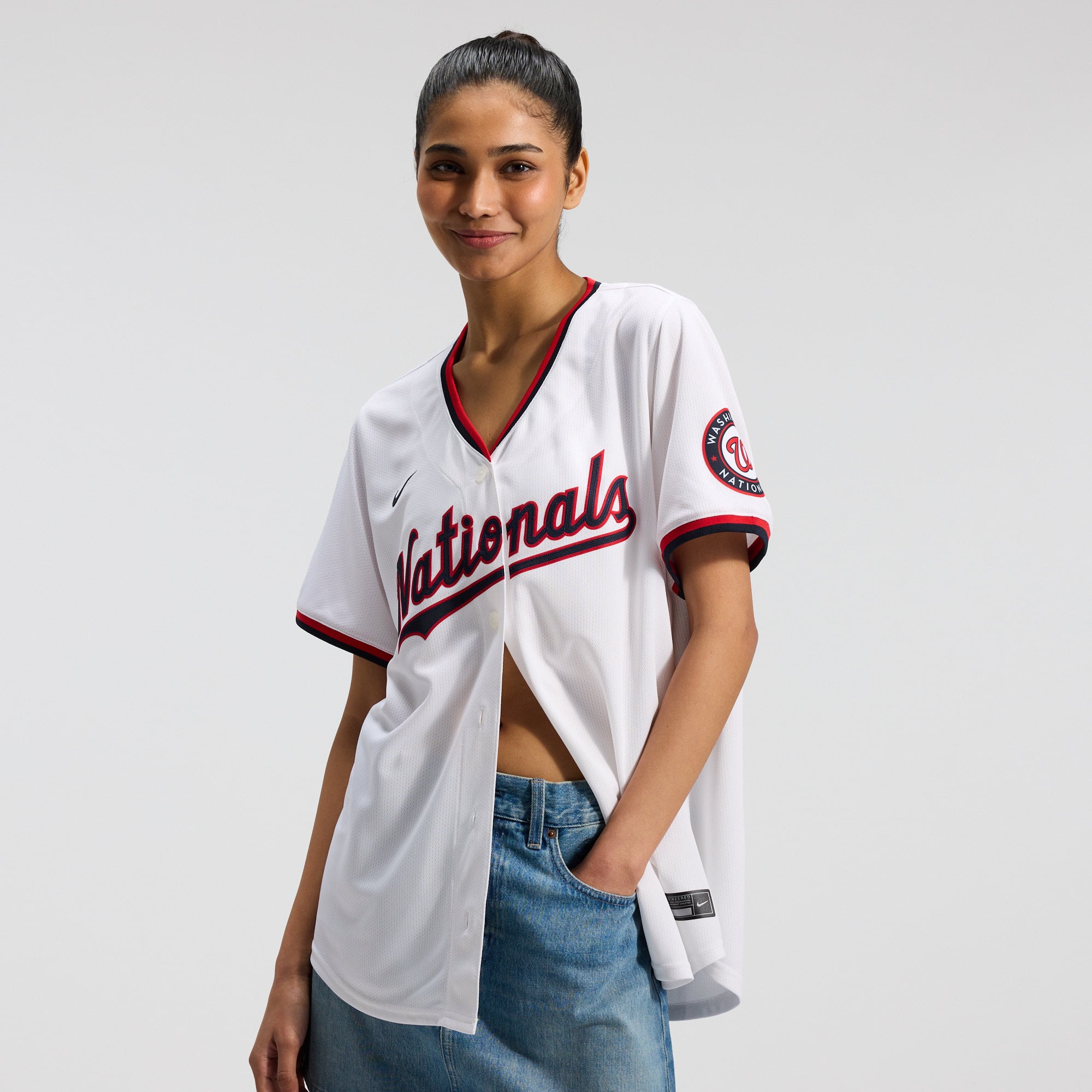 CJ Abrams Washington Nationals Women's Home Limited Player Jersey – White - Image 3