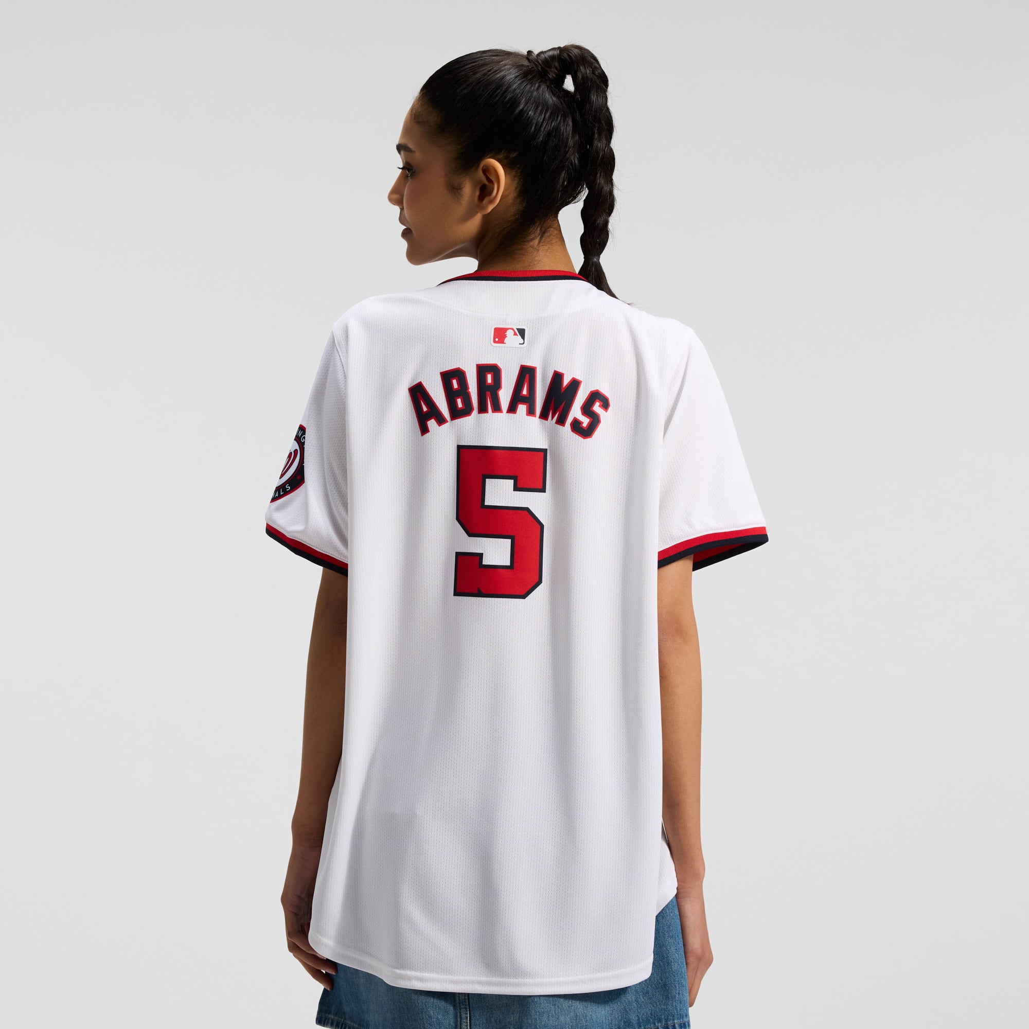 CJ Abrams Washington Nationals Women's Home Limited Player Jersey – White - Image 4